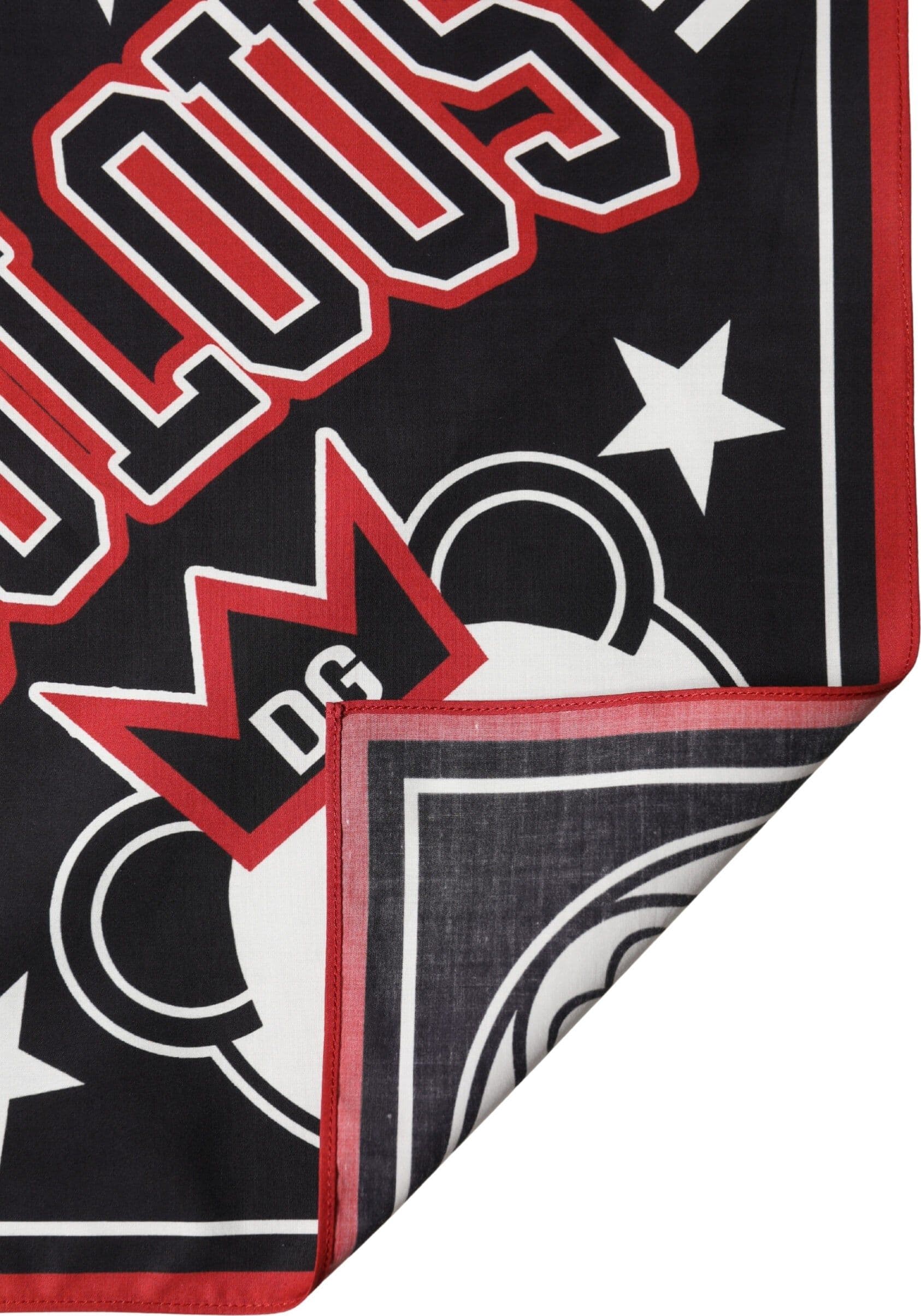 Black Red Panda Cotton Square Foulard 50.5cm x 50cm Scarf - 3