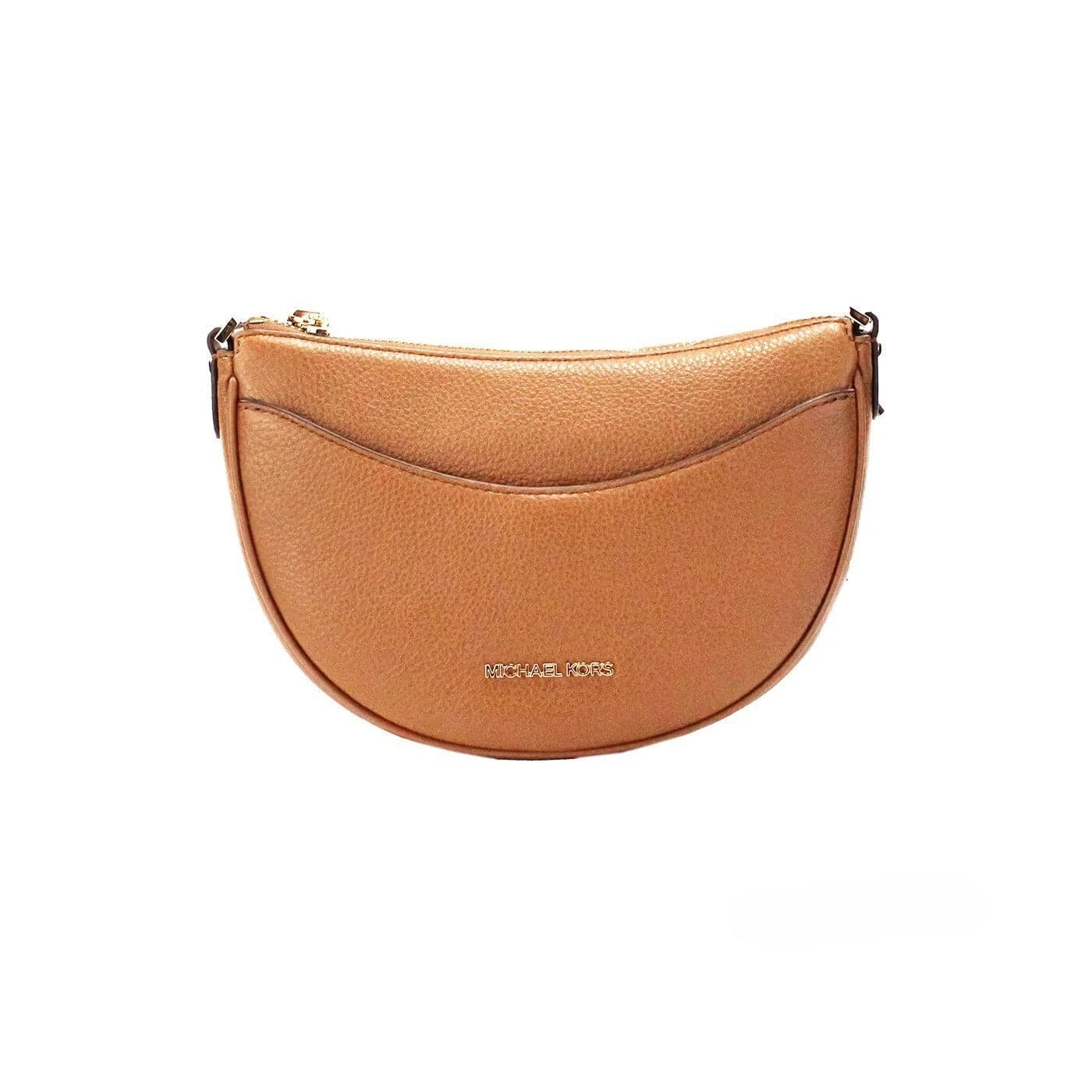Michael Kors Dover Small Luggage Pebbled Leather Half Moon Crossbody Bag Purse - 2