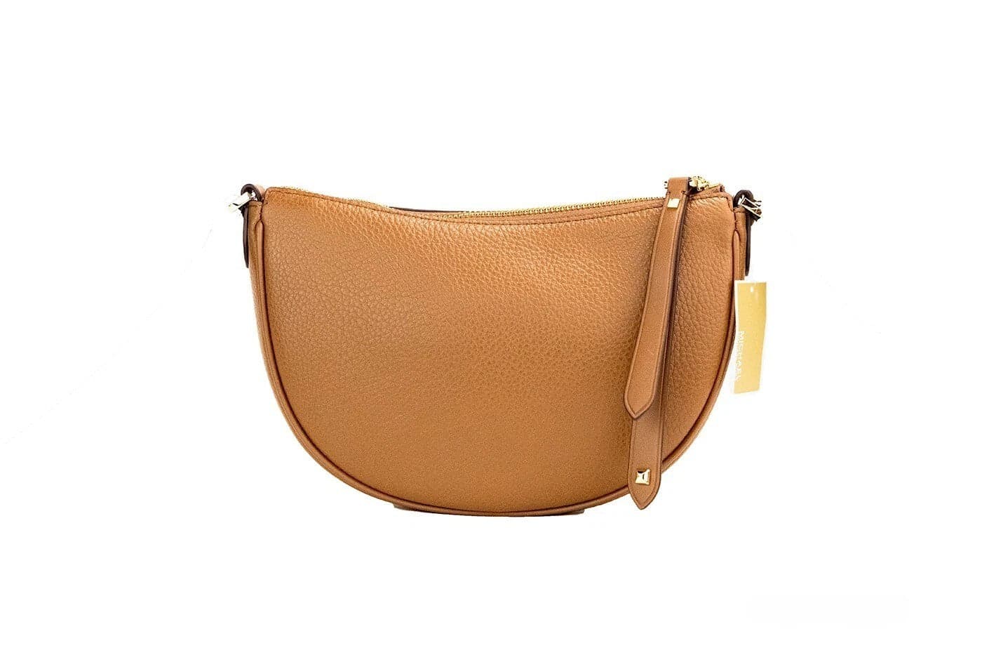 Michael Kors Dover Small Luggage Pebbled Leather Half Moon Crossbody Bag Purse - 3