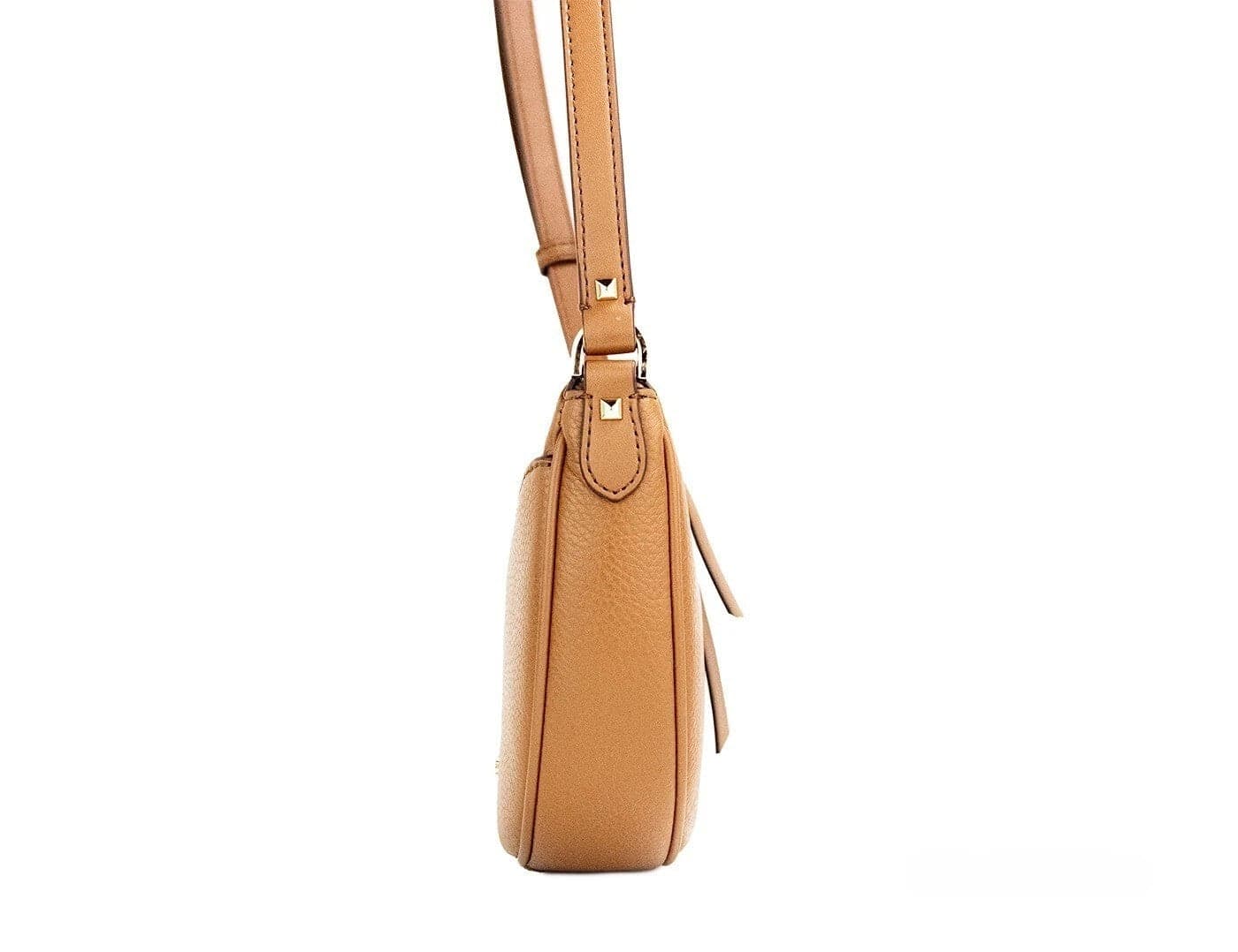 Michael Kors Dover Small Luggage Pebbled Leather Half Moon Crossbody Bag Purse - 4