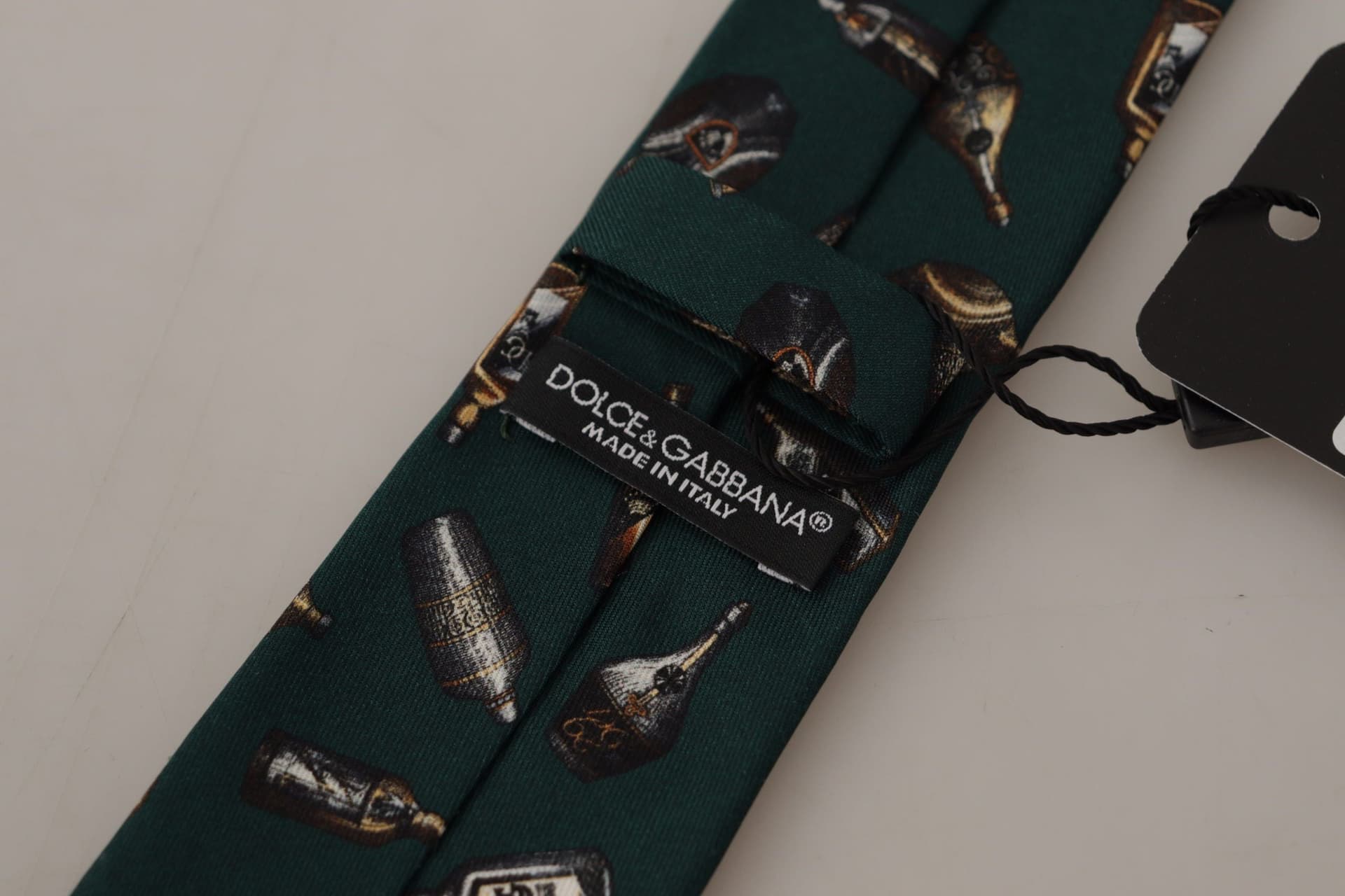 Black Bottle Fantasy Print Silk Adjustable Accessory Tie - 3