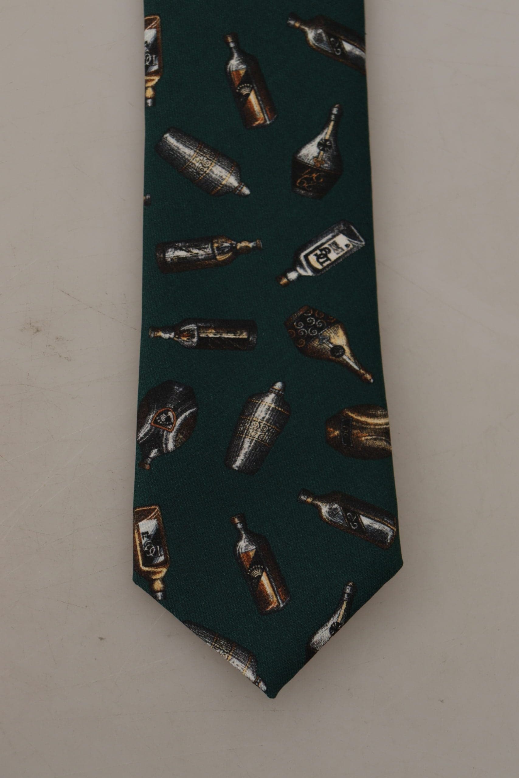 Black Bottle Fantasy Print Silk Adjustable Accessory Tie - 5