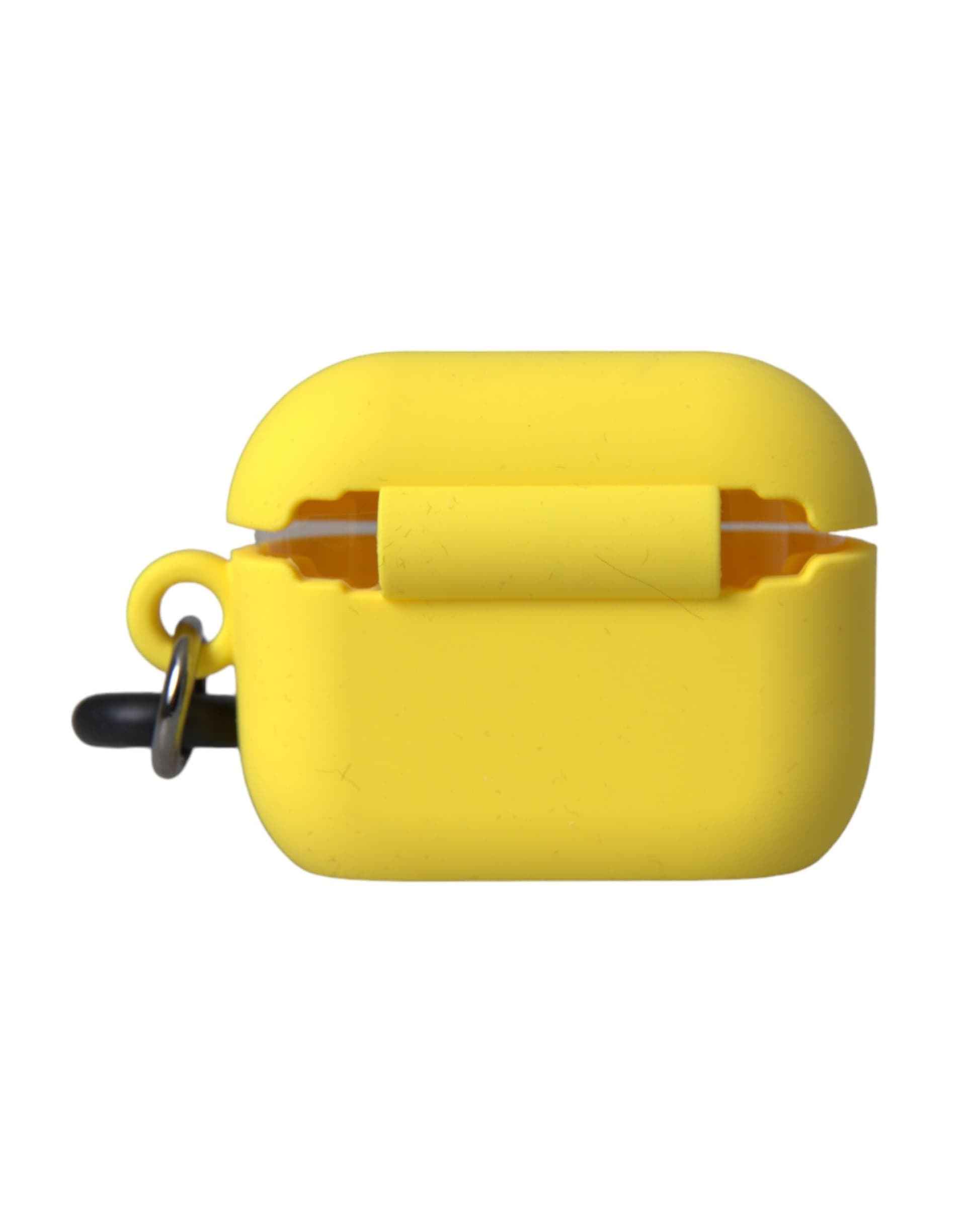 Yellow Silicone Logo Embossed Airpods Case - 3