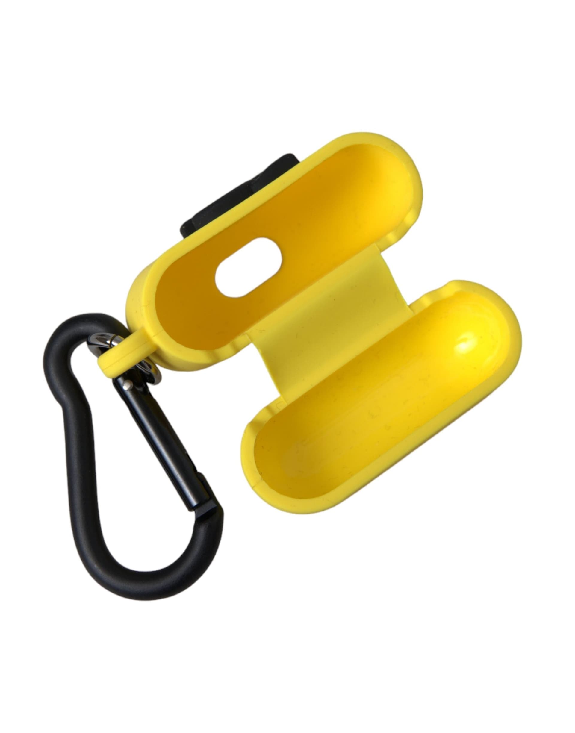 Yellow Silicone Logo Embossed Airpods Case - 4