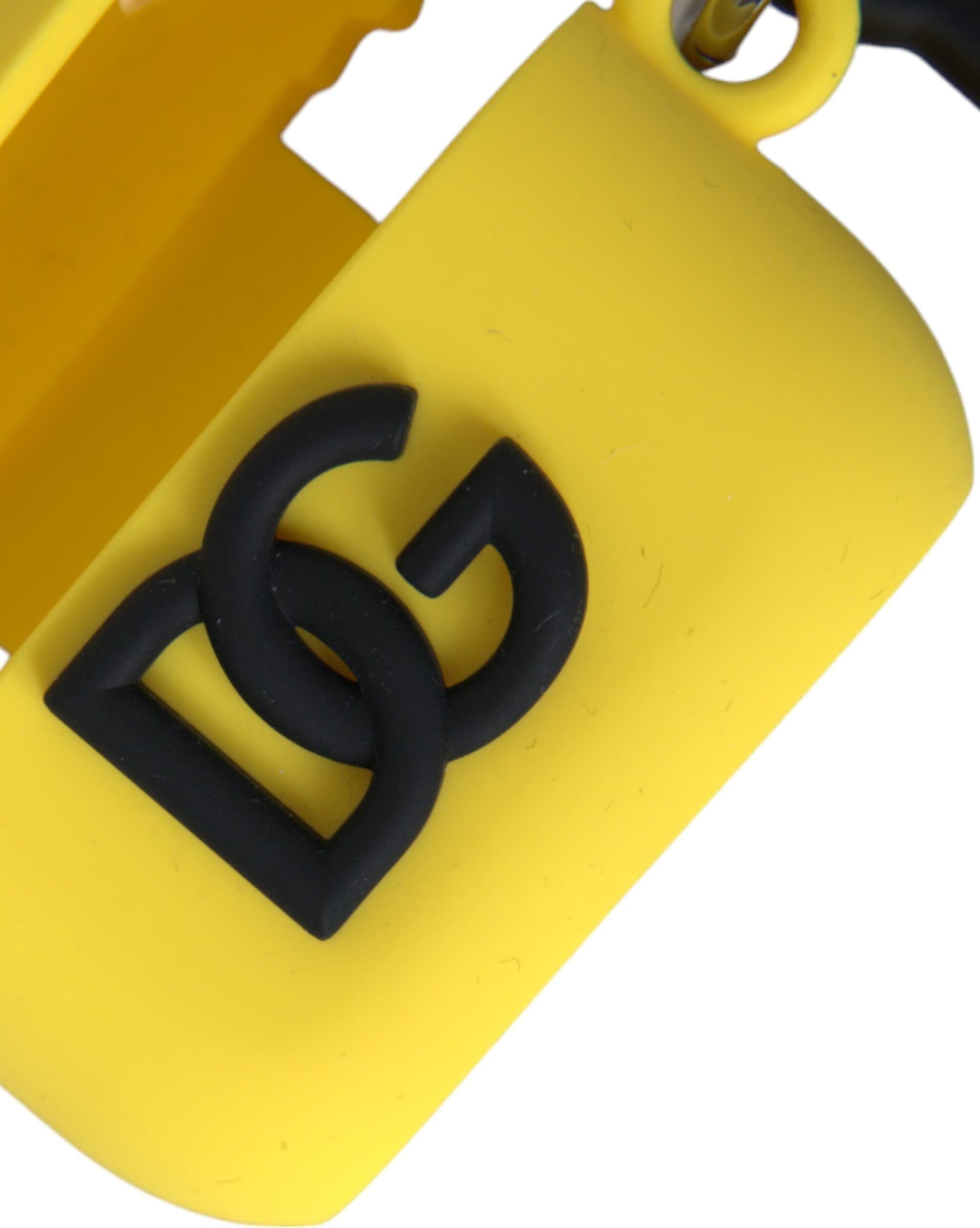 Yellow Silicone Logo Embossed Airpods Case - 5
