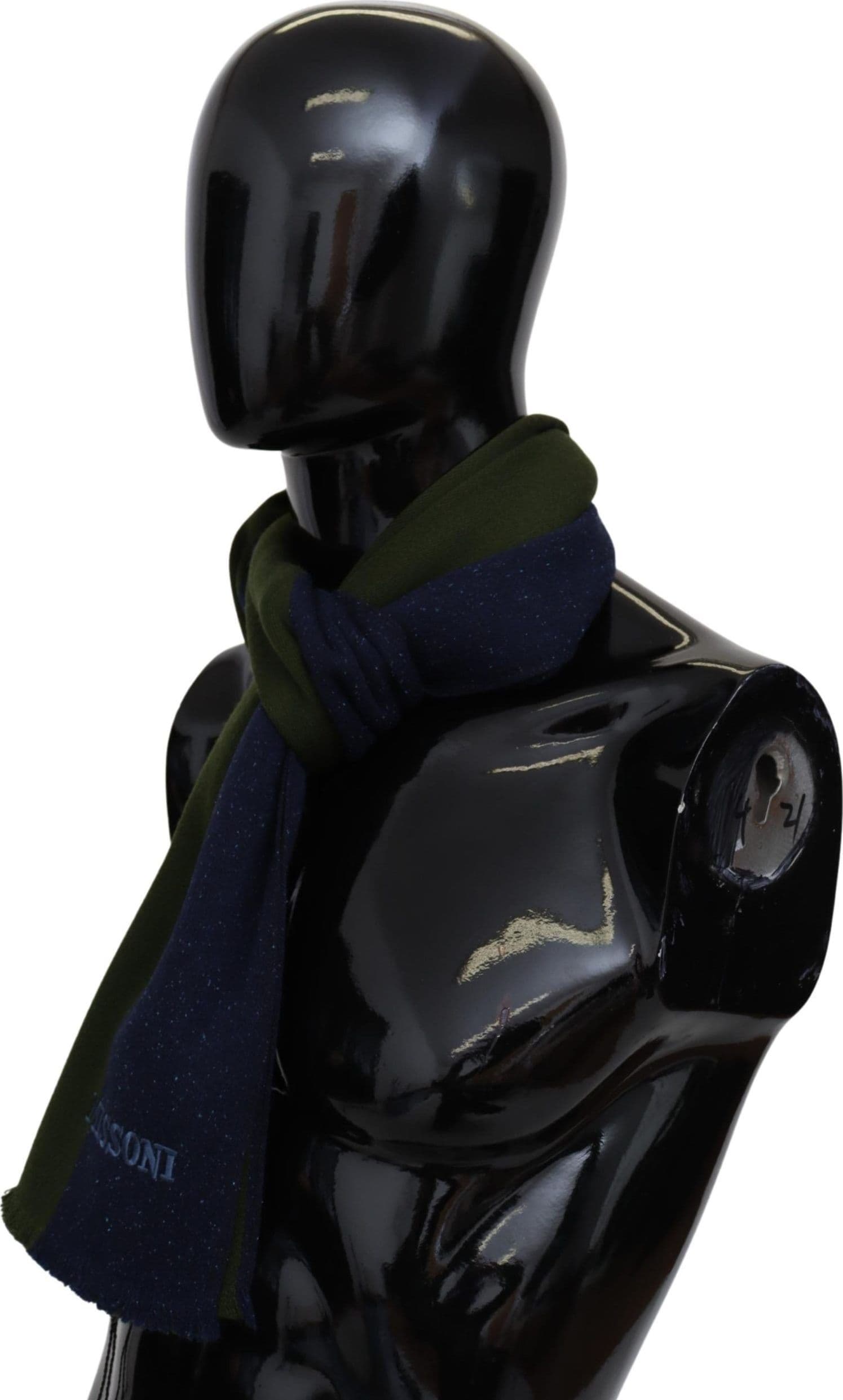 Blue Green Wool Unisex Neck Wrap Shawl Blue