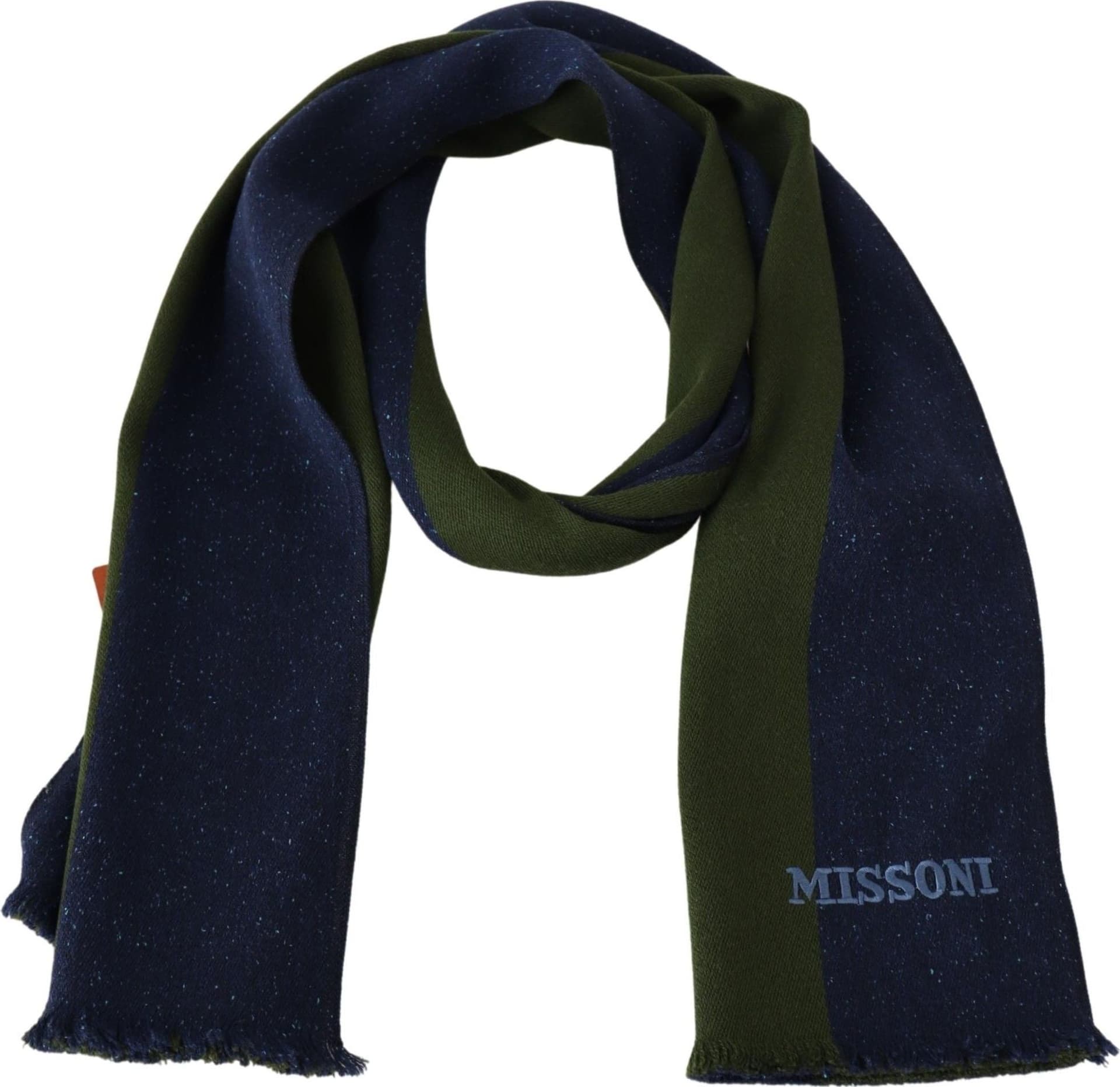 Blue Green Wool Unisex Neck Wrap Shawl Blue - 2