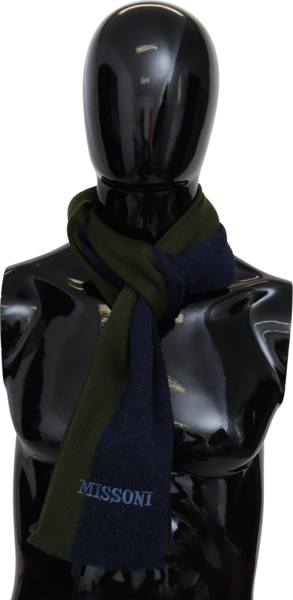 Blue Green Wool Unisex Neck Wrap Shawl Blue - 4