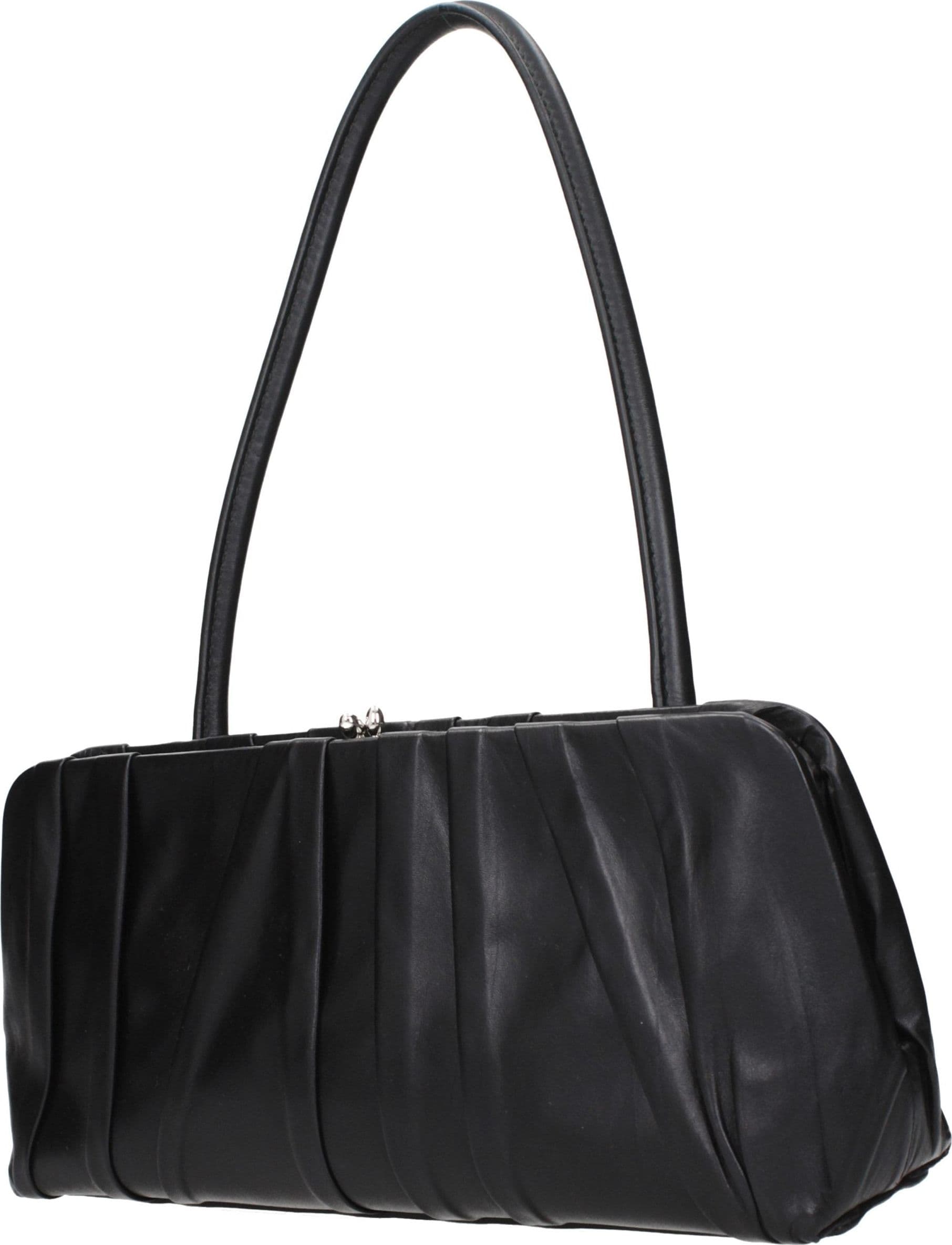 Black Leather Shoulder Bag - 2