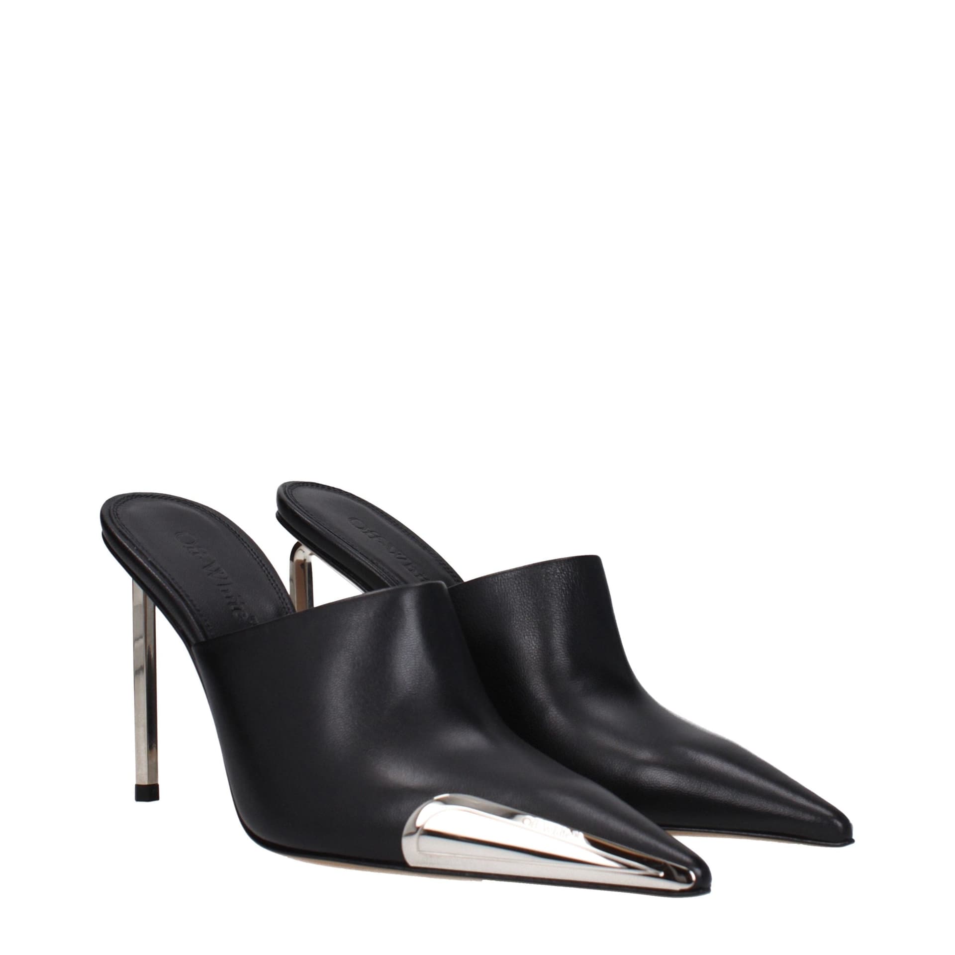 Black Leather High Heel Pumps - 2