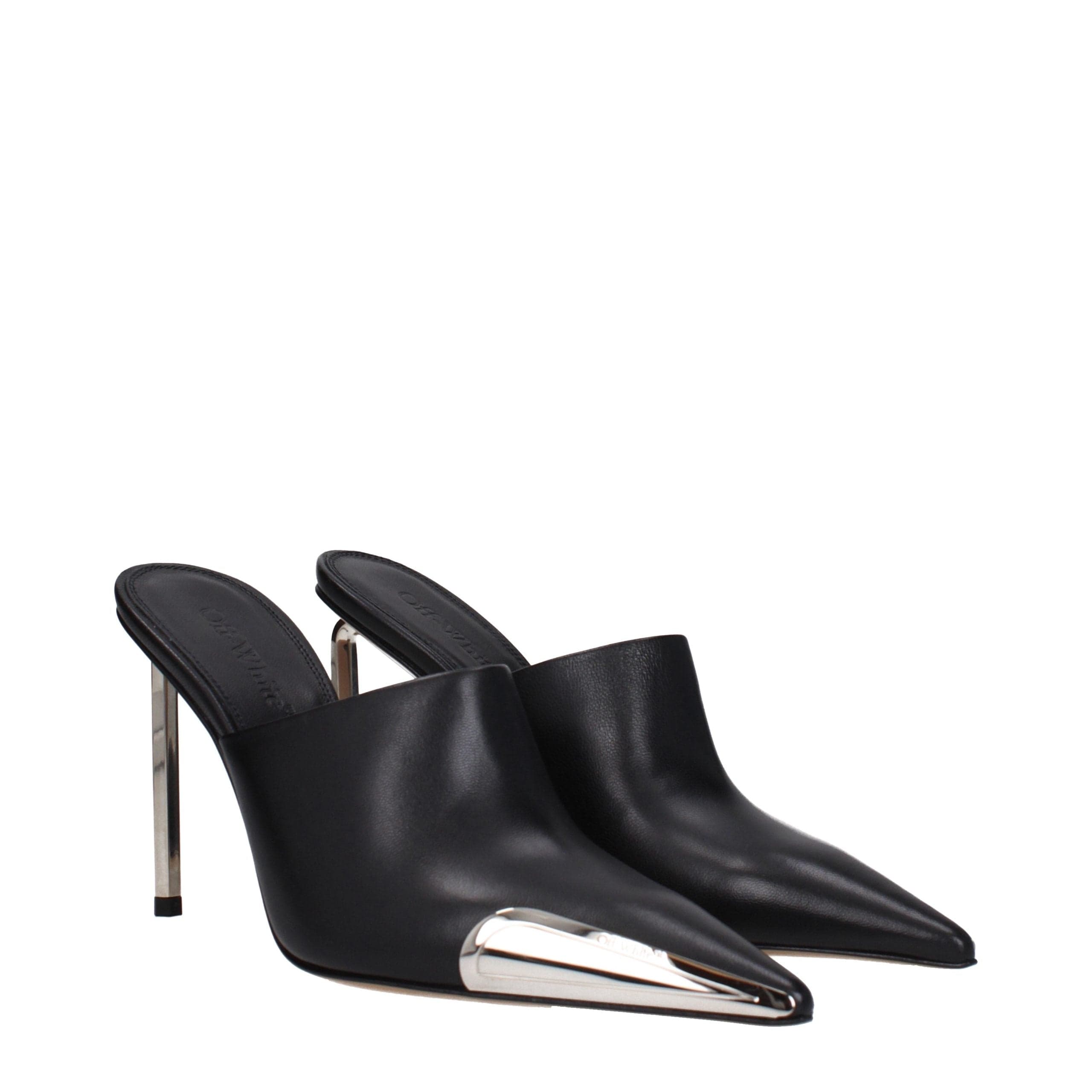 Black Leather High Heel Pumps - 2