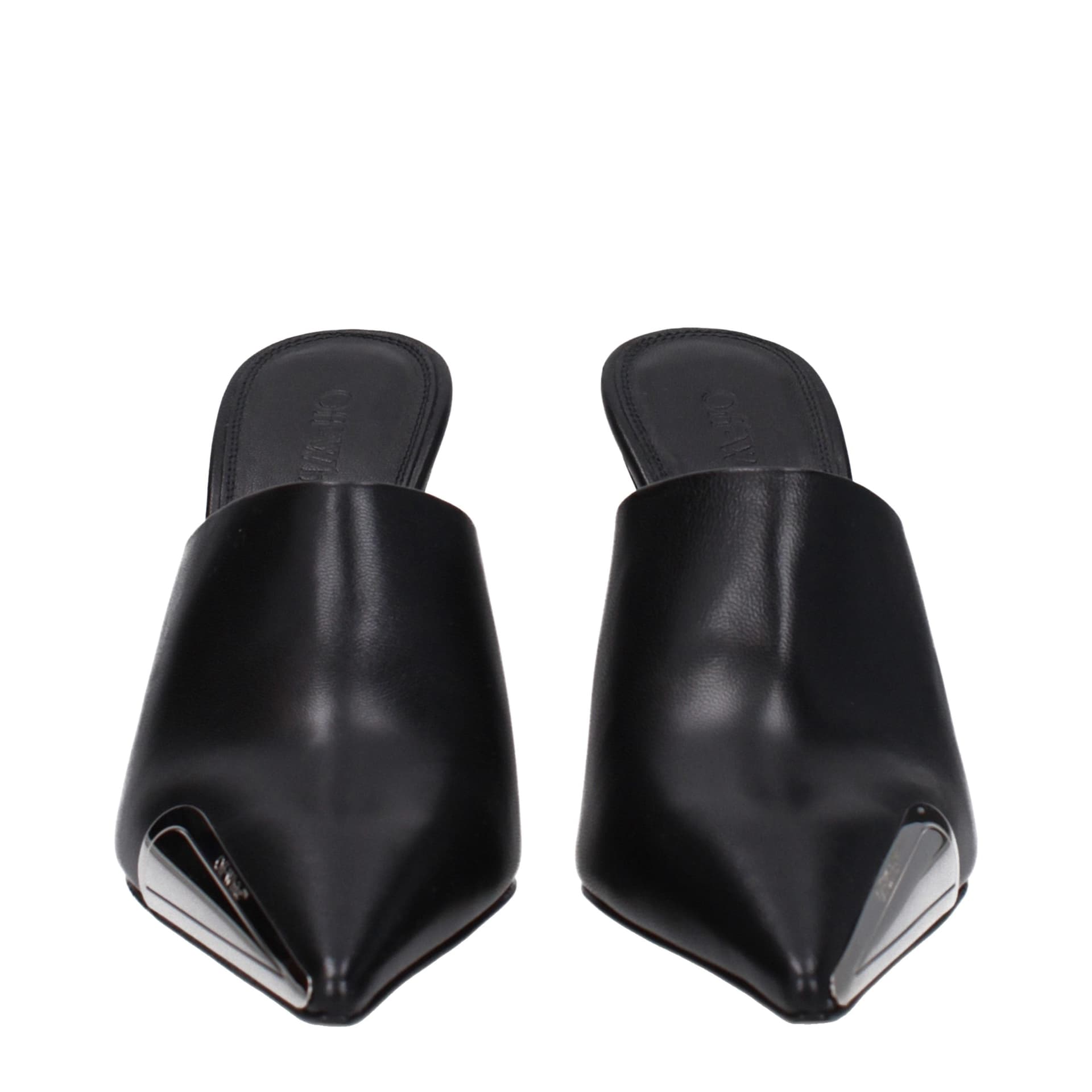 Black Leather High Heel Pumps - 3