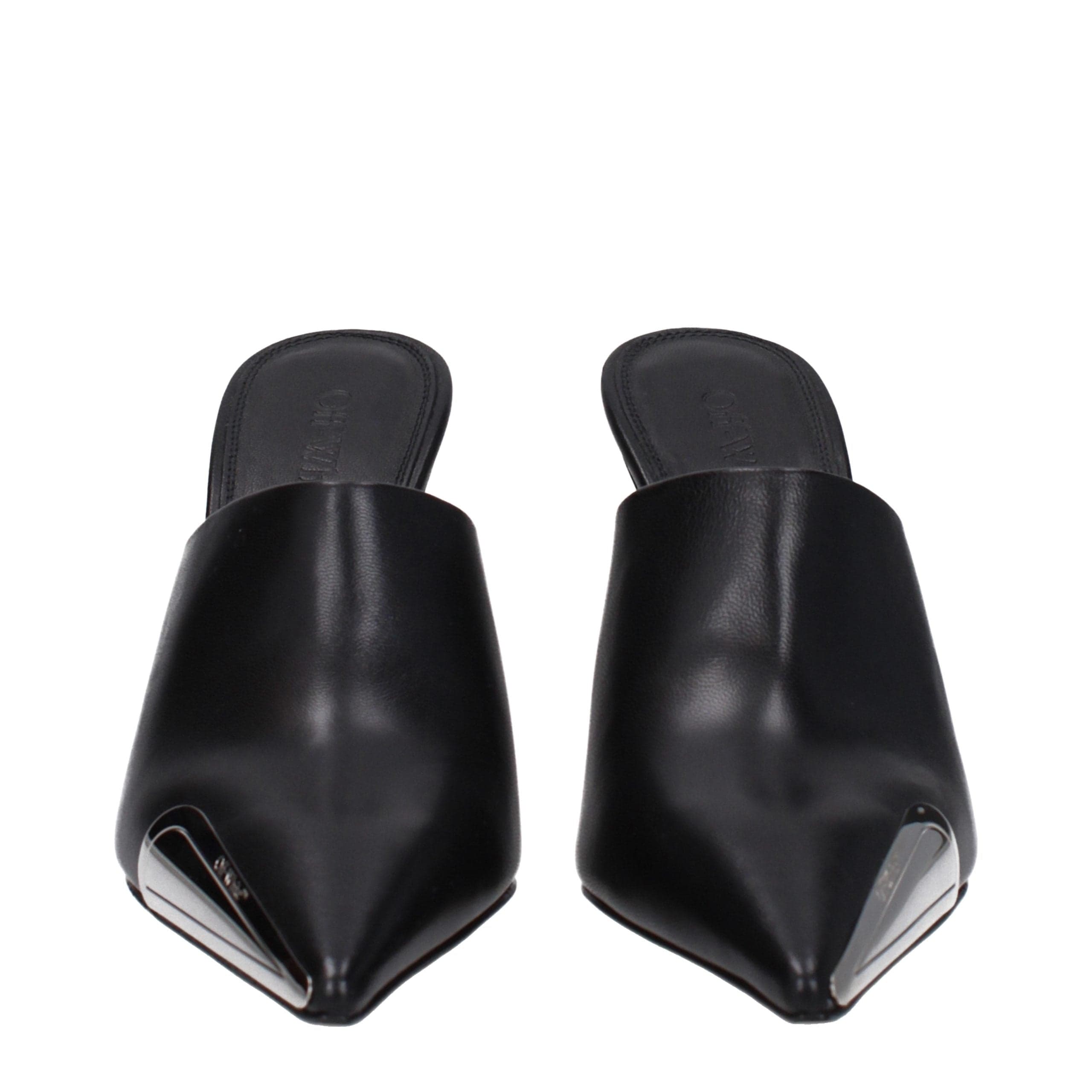 Black Leather High Heel Pumps - 3