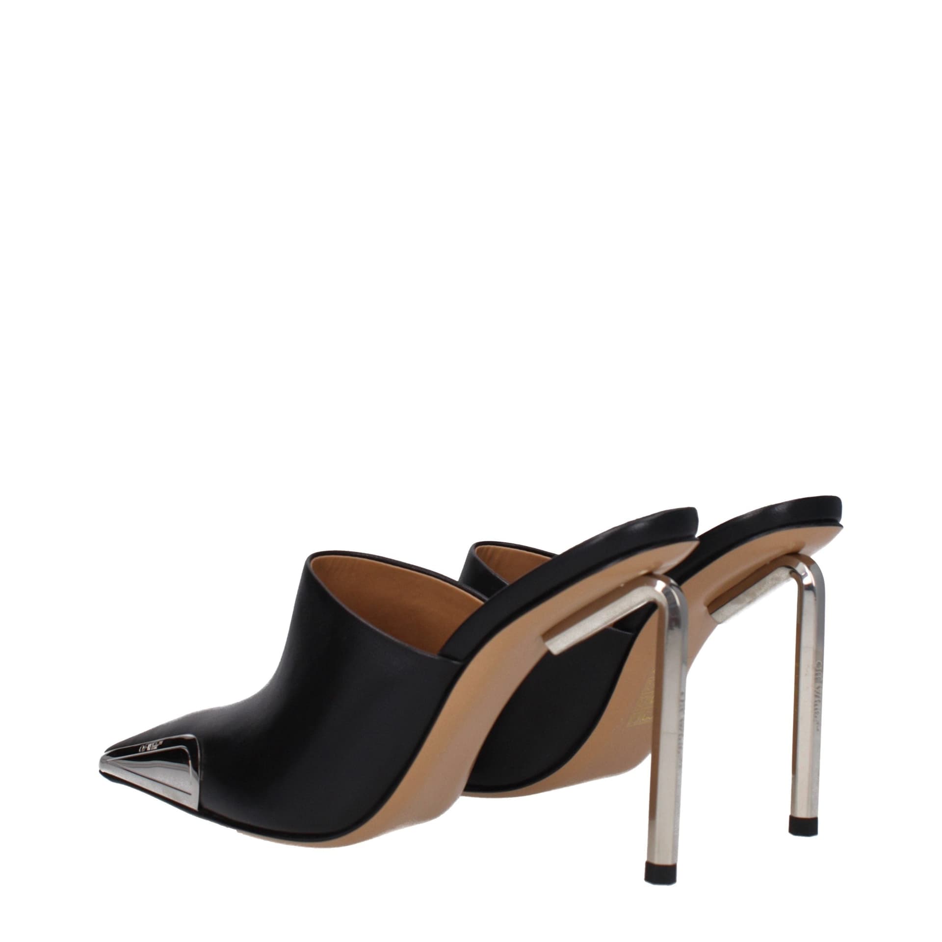 Black Leather High Heel Pumps - 4