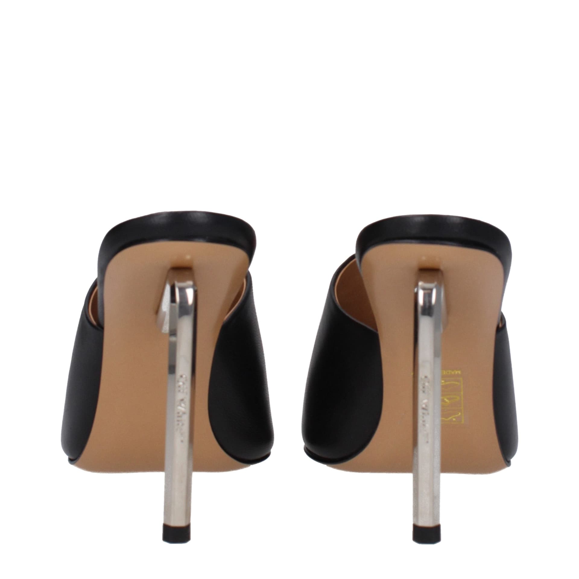 Black Leather High Heel Pumps - 5