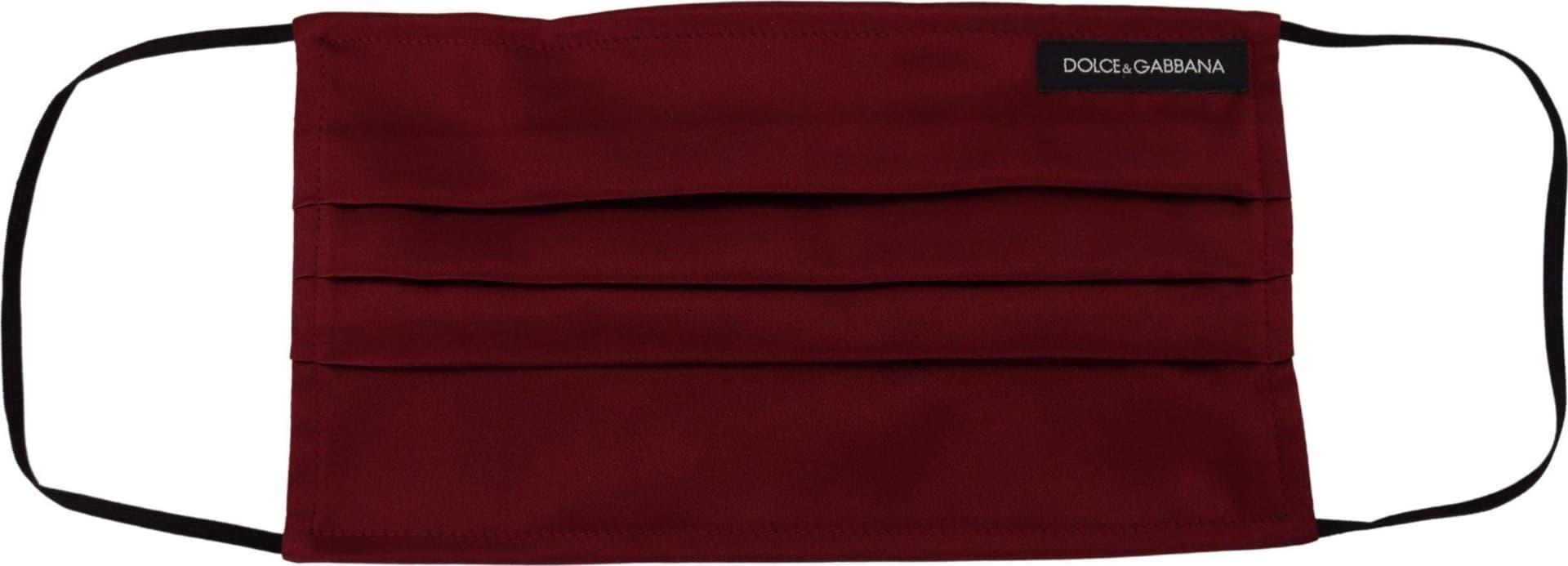 Maroon Silk Pleated Elastic Ear Strap One Size Face Mask