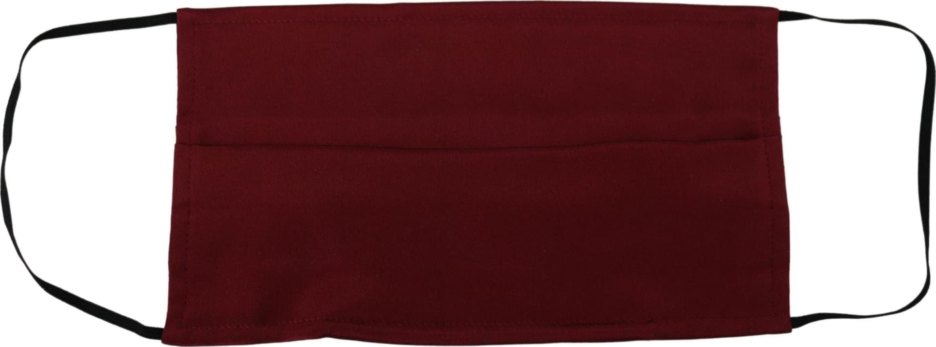 Maroon Silk Pleated Elastic Ear Strap One Size Face Mask - 4