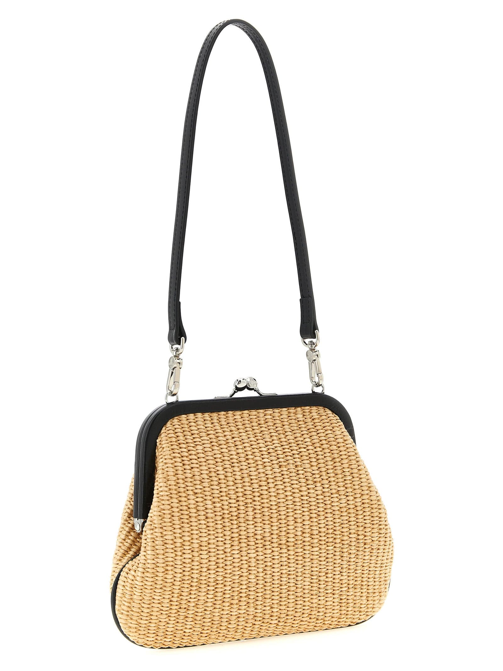 Beige Cotton Clutch Bag - 2