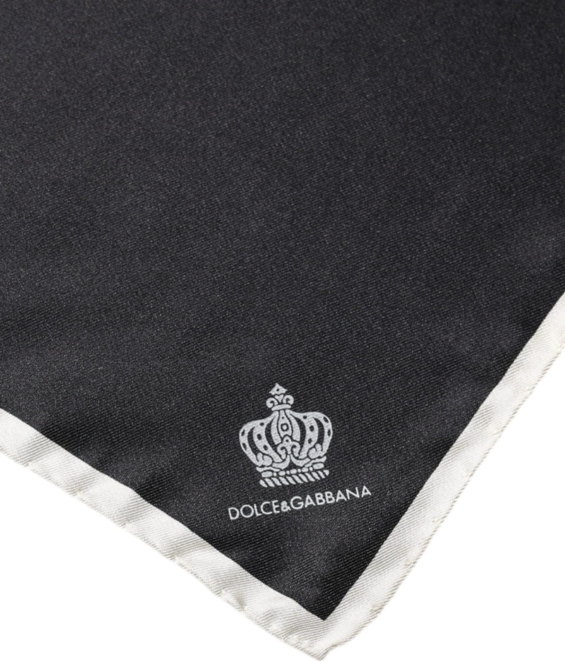Black Crown Logo Square Handkerchief Scarf - 5