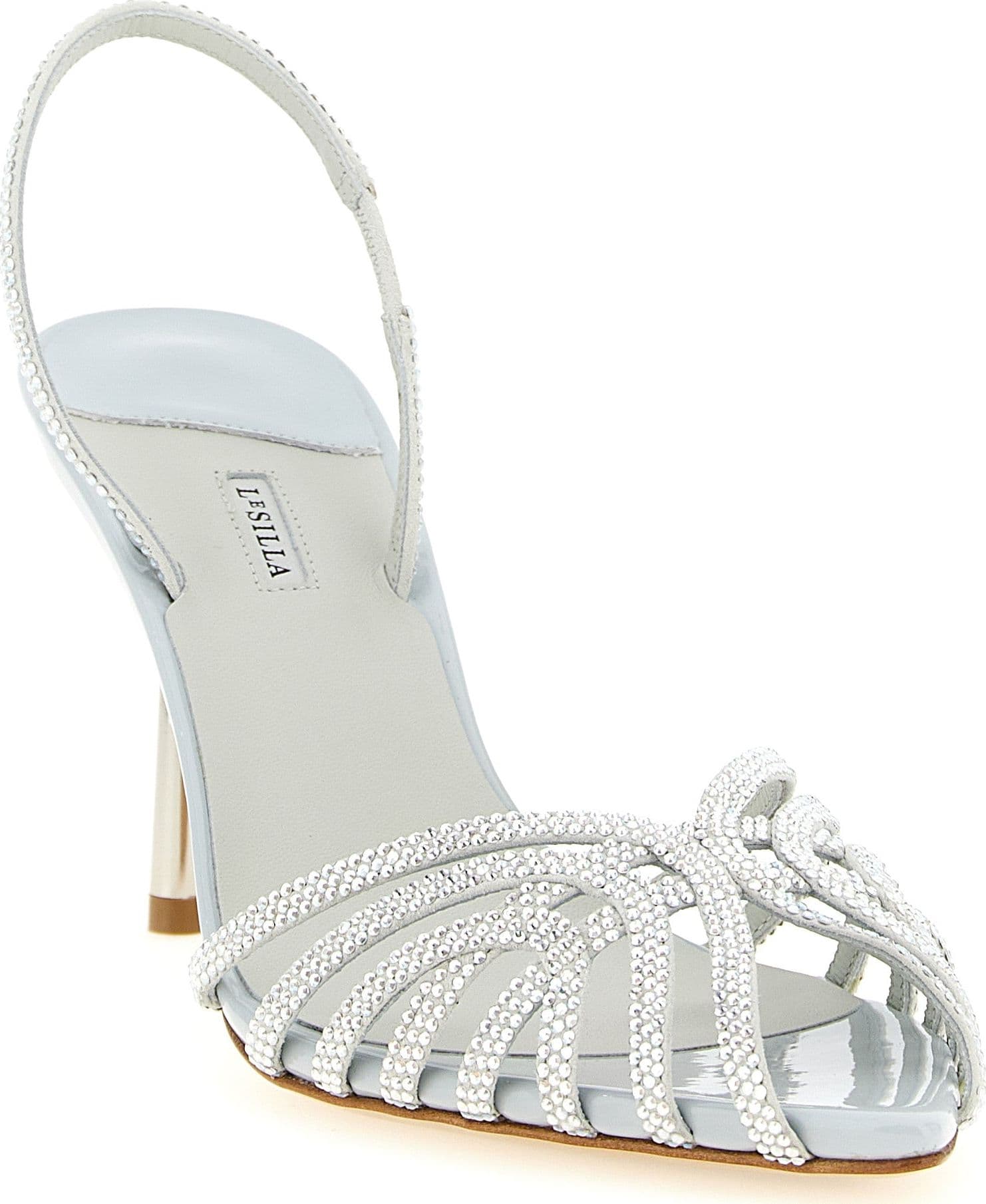 Gray Goatskin Stiletto Heel Sandals - 2