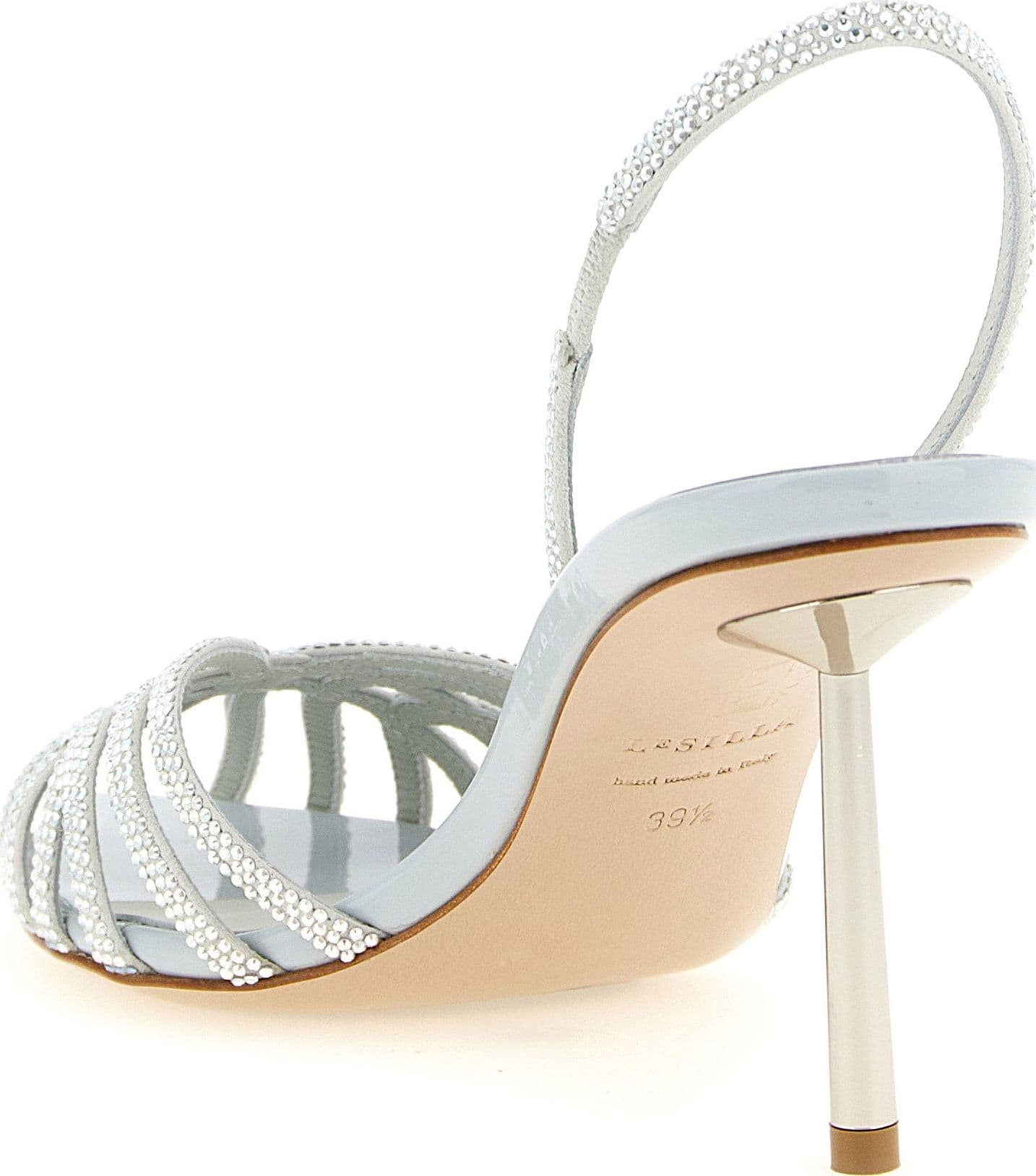 Gray Goatskin Stiletto Heel Sandals - 3