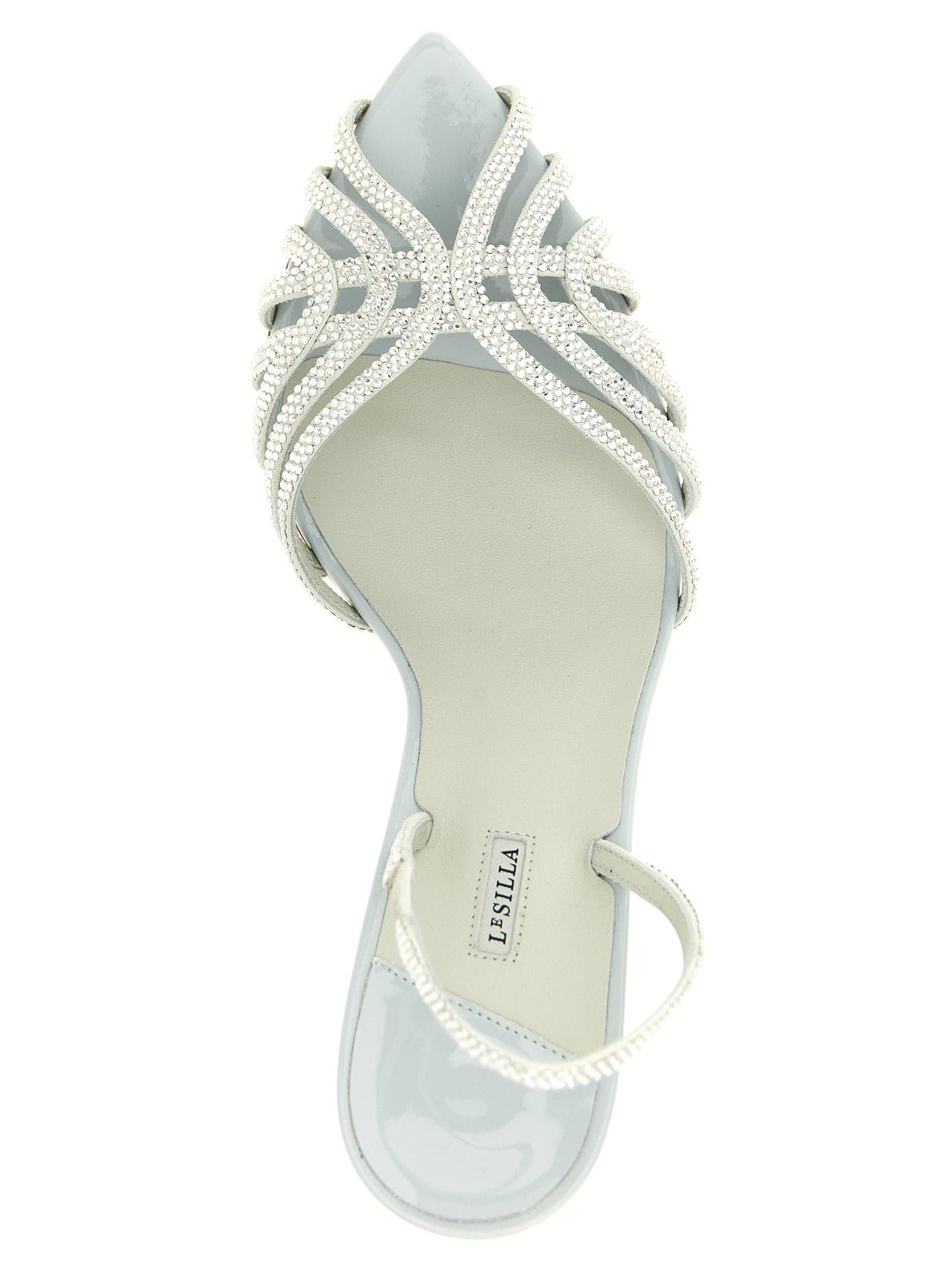 Gray Goatskin Stiletto Heel Sandals - 4