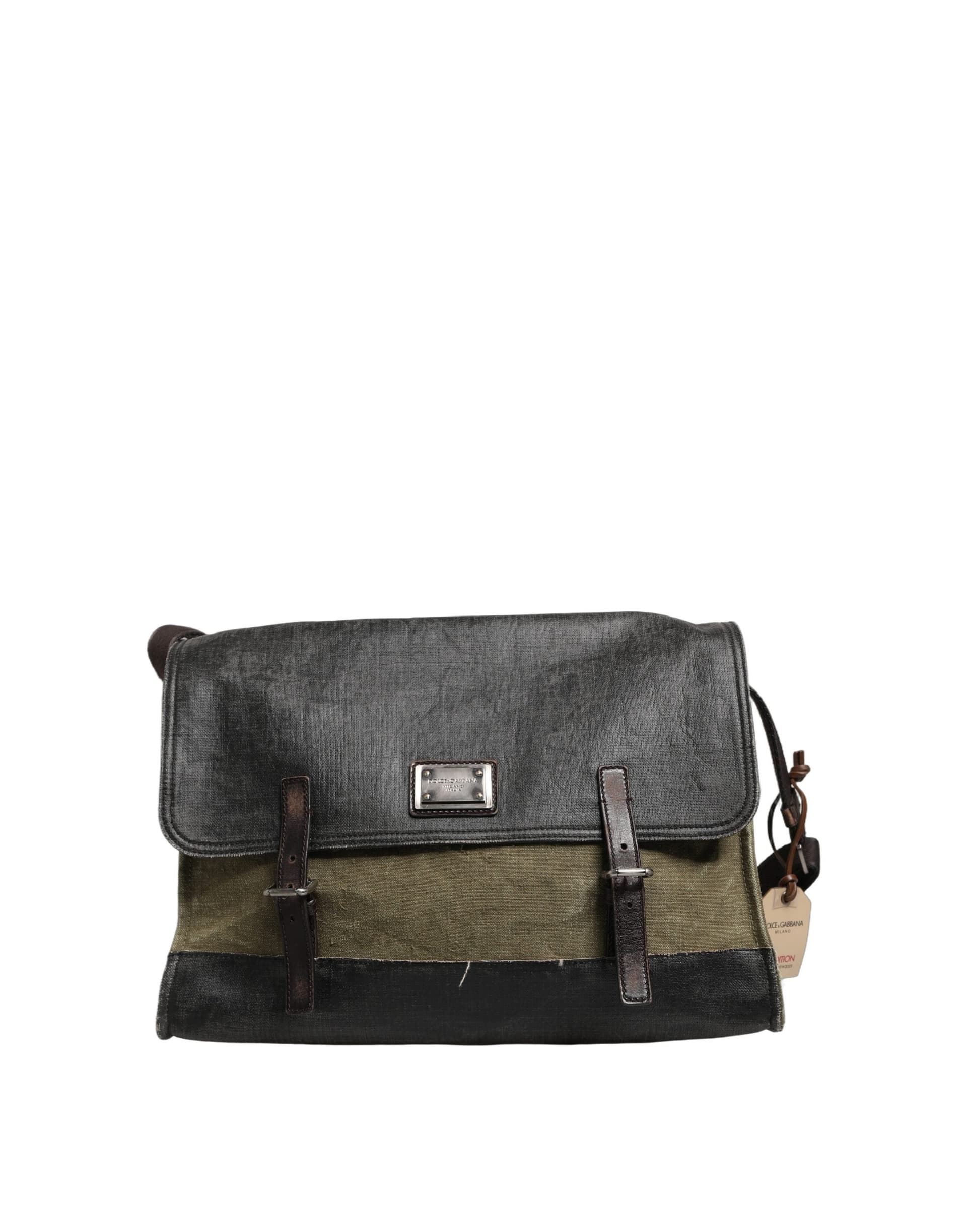 Military Green Two Tone Messenger Shoulder Borse Men Bag - 4