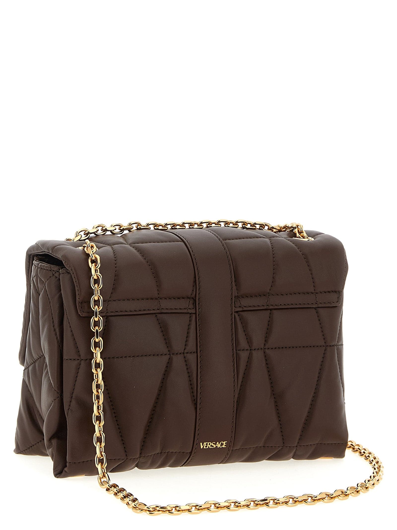 Brown Lamb Leather Shoulder Bag - 2