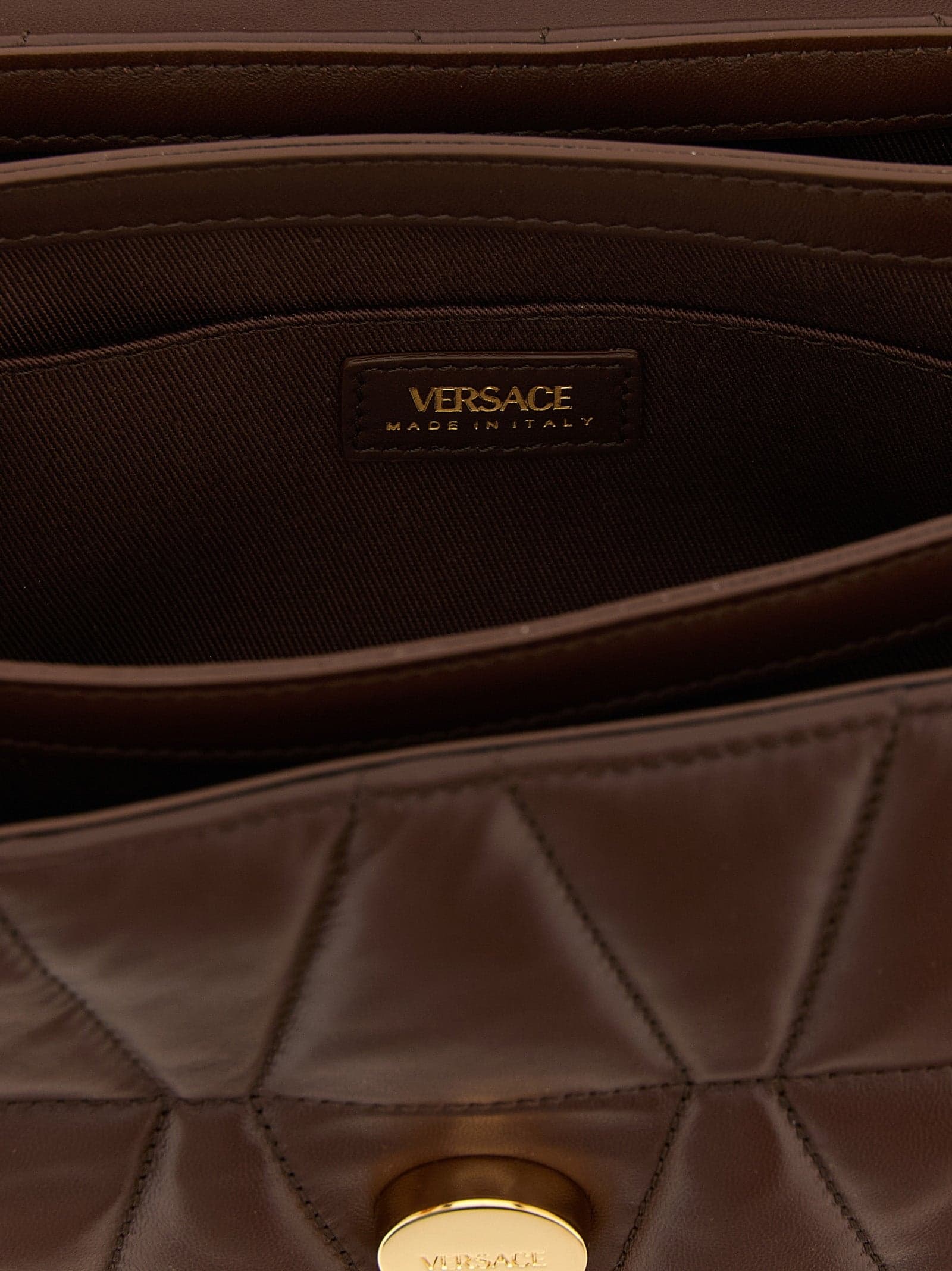 Brown Lamb Leather Shoulder Bag - 4