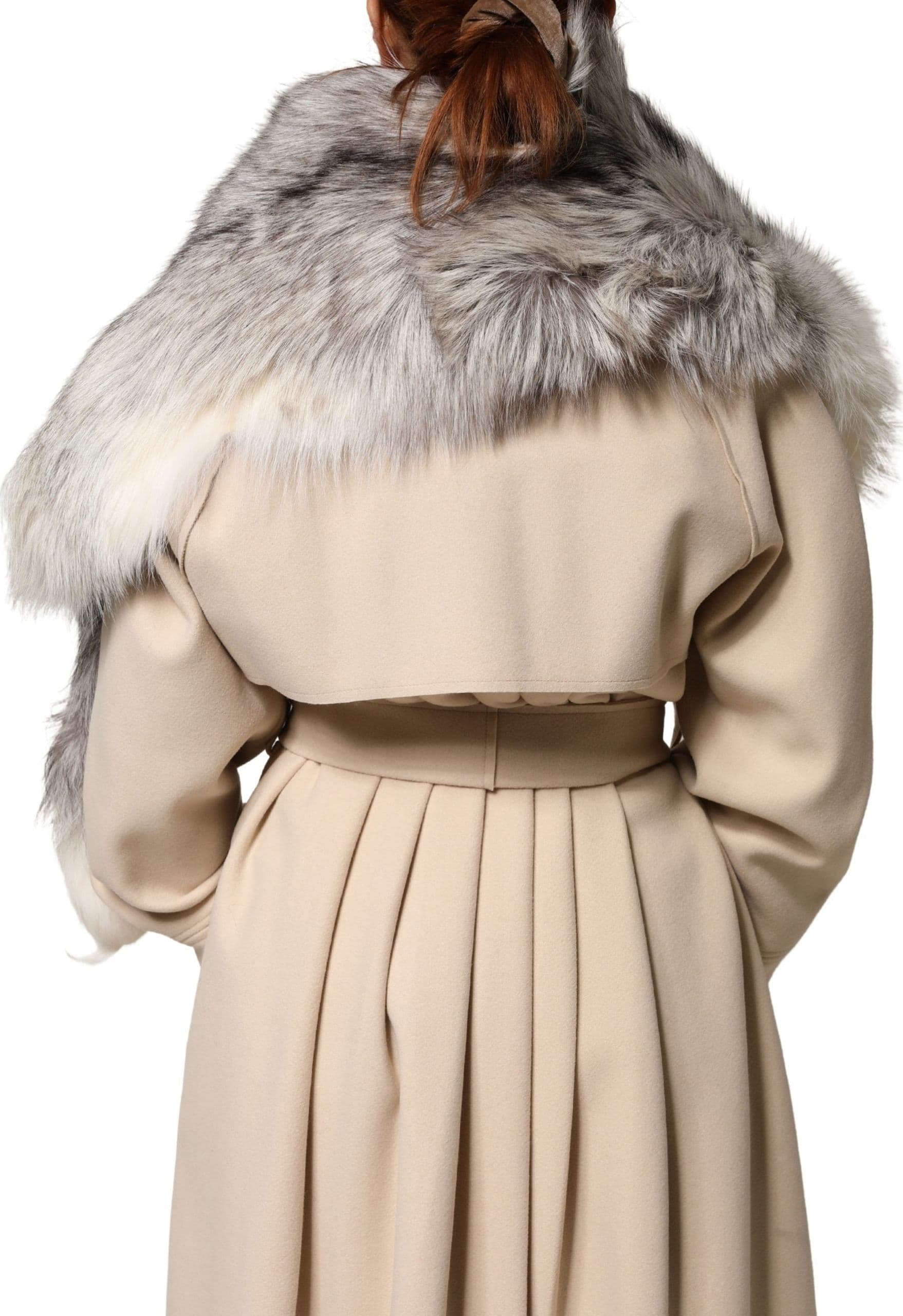 White Fox Fur Neck Wrap Warmer Winter Scarf - 8