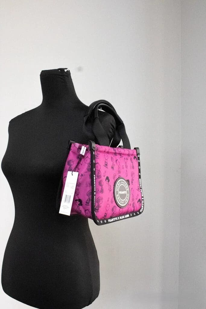 Marc Jacobs X Peanuts Mini Fuchsia Fedora Puffy Nylon Tote Convertible Handbag - 2