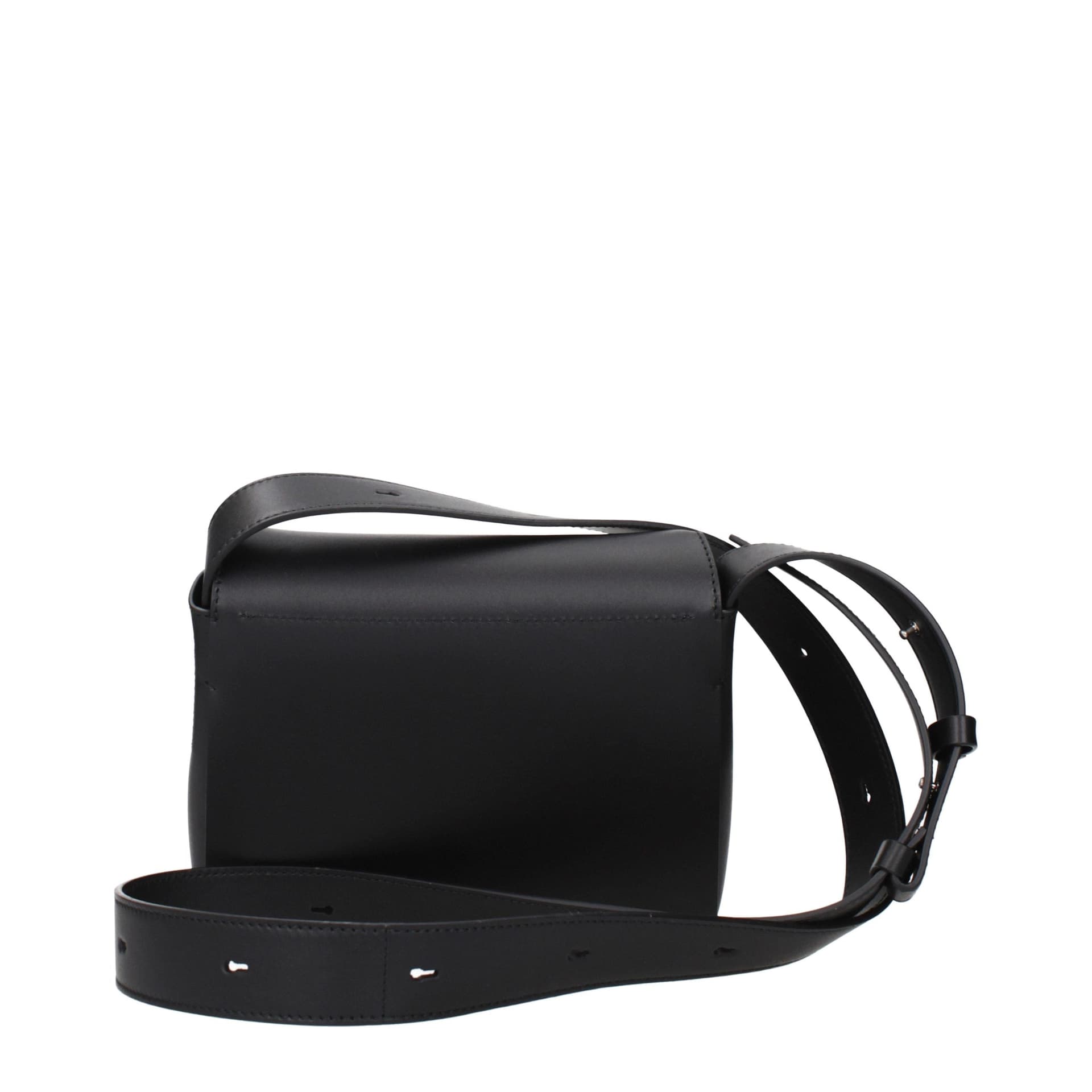 Black Leather Crossbody Bag - 3
