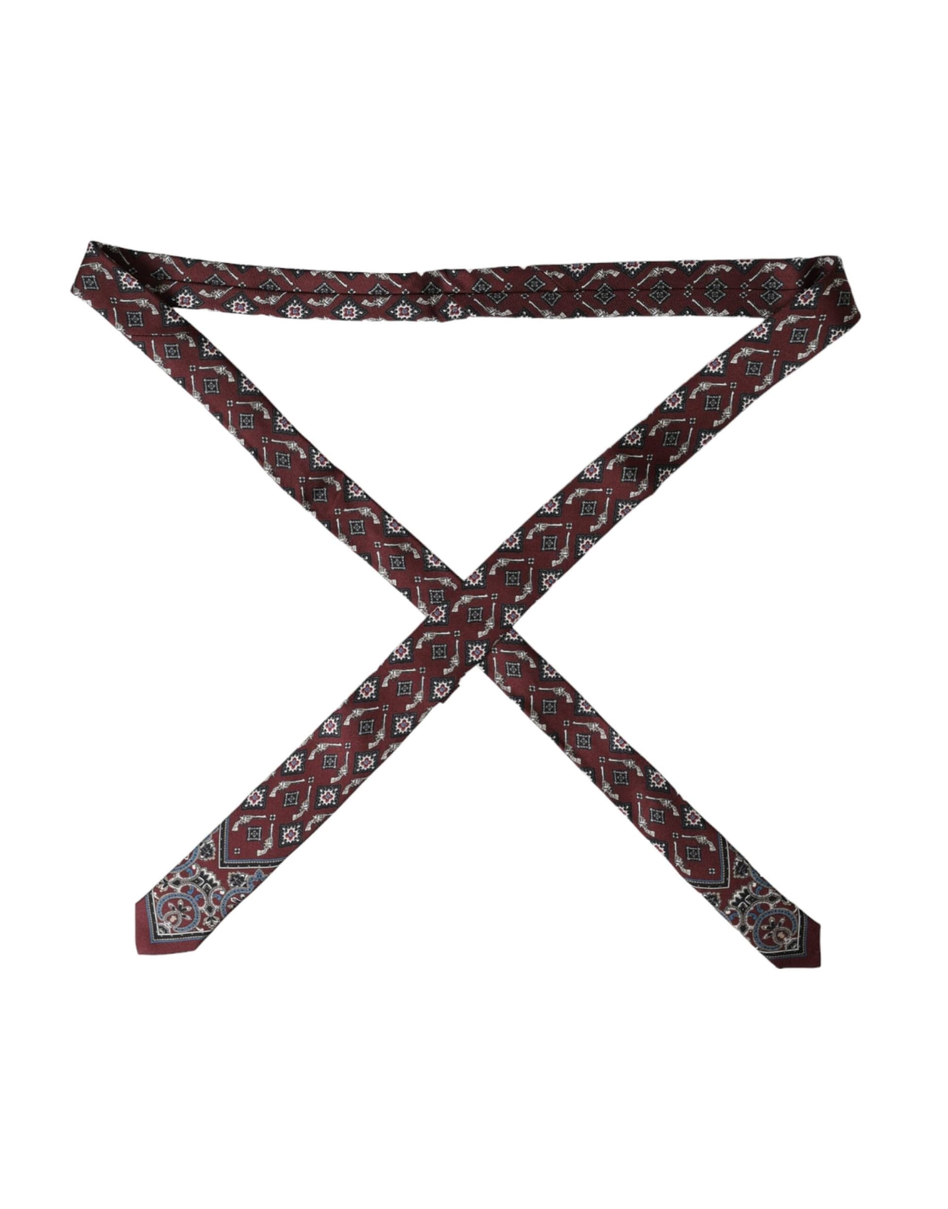 Bordeaux Printed 100% Silk Adjustable Men Tie - 3