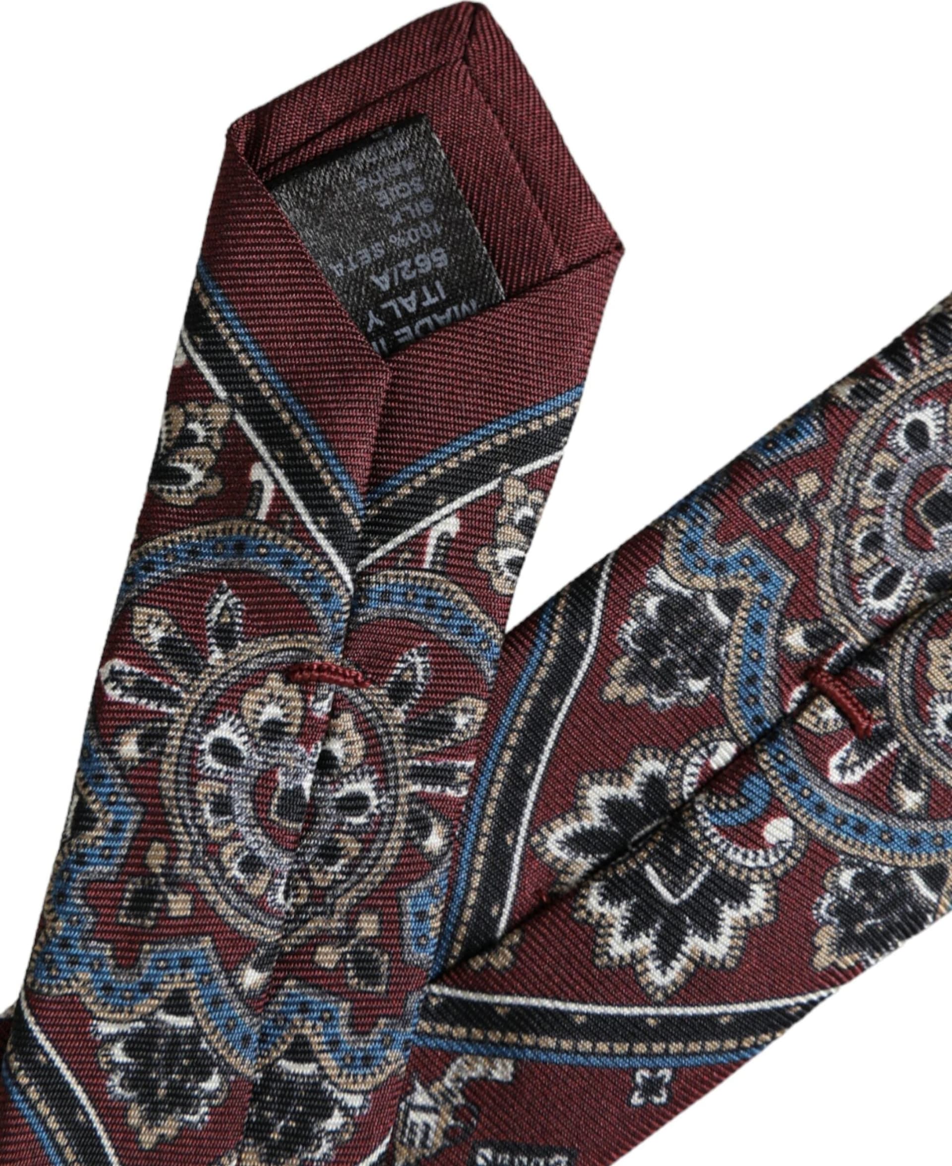 Bordeaux Printed 100% Silk Adjustable Men Tie - 4