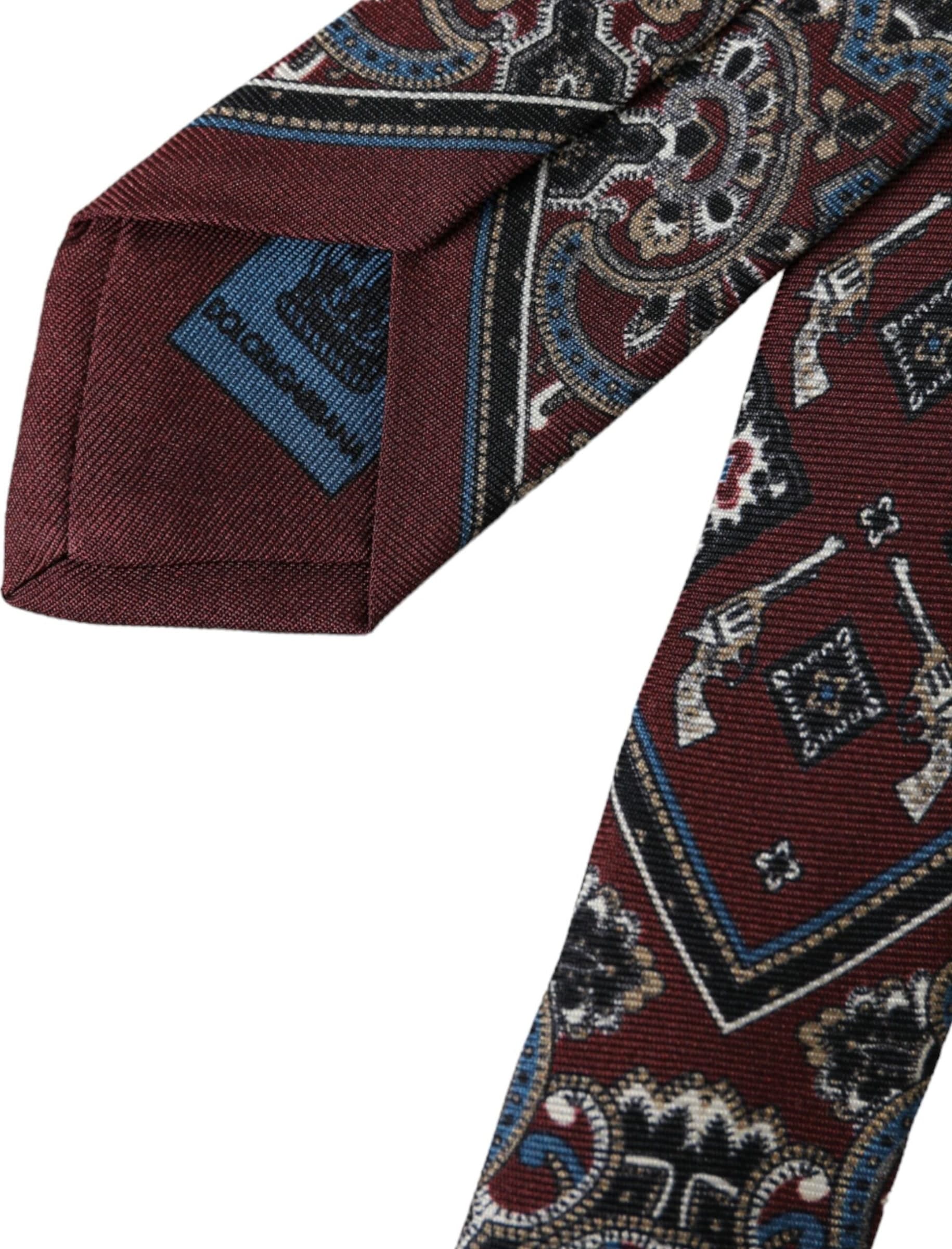 Bordeaux Printed 100% Silk Adjustable Men Tie - 5
