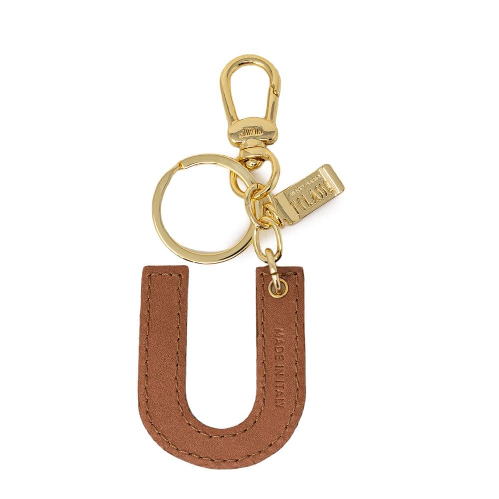 Beige Leather Keychain - 2