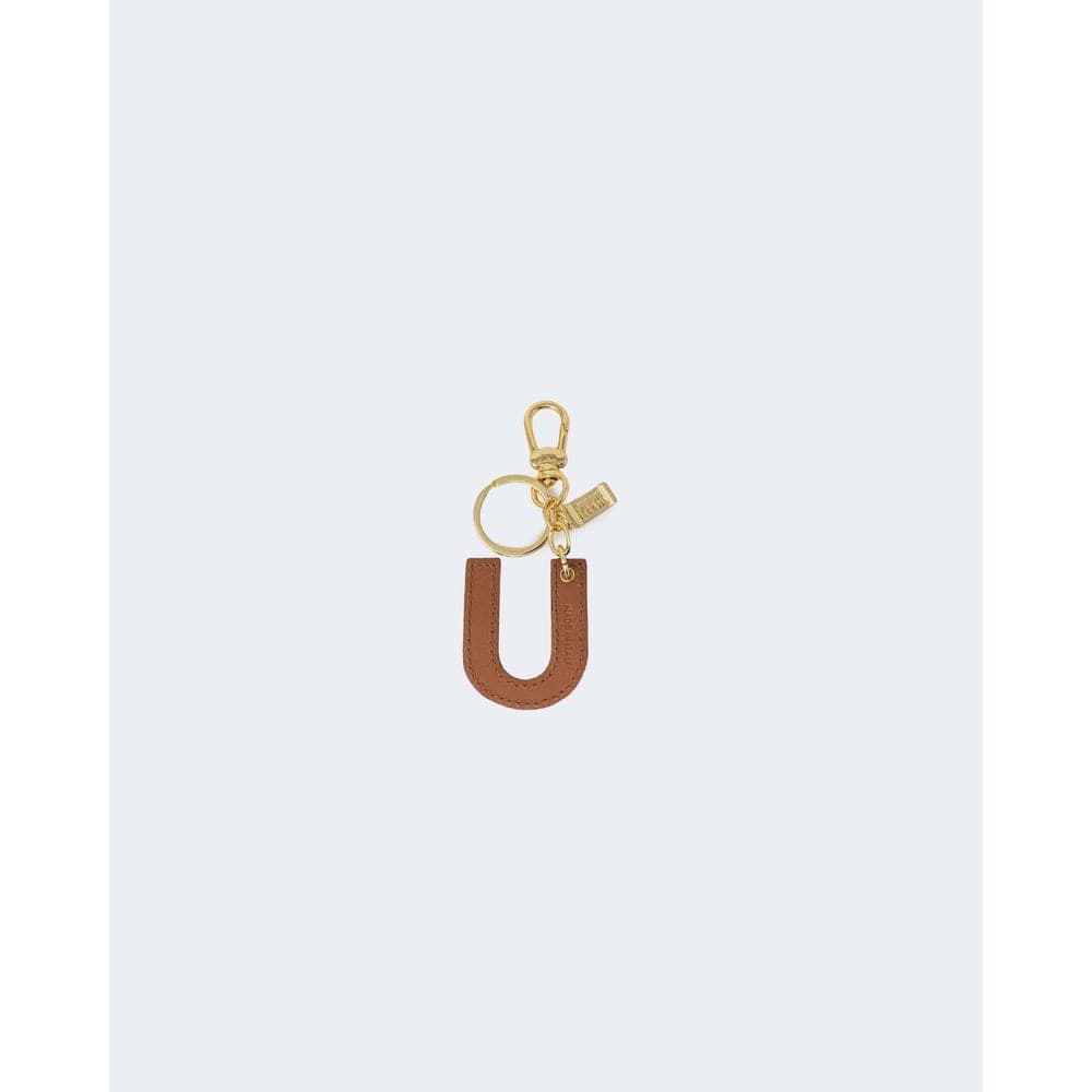 Beige Leather Keychain - 3