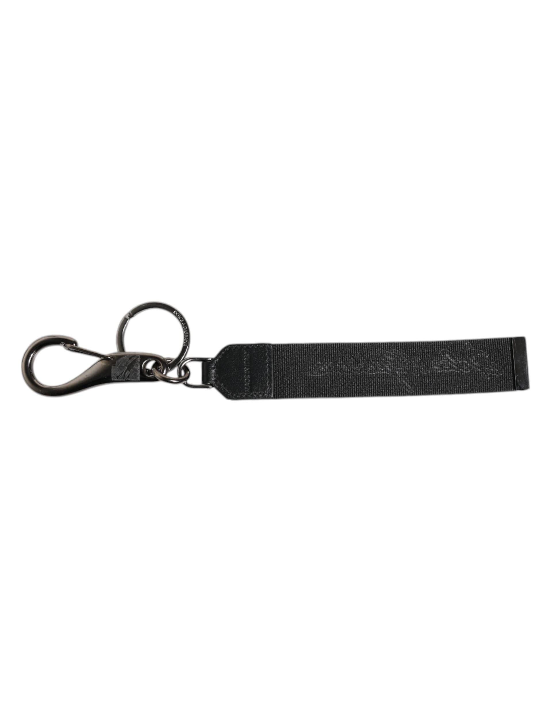 Black White DG Logo Silver Men Keychain Polyester Keyring - 3