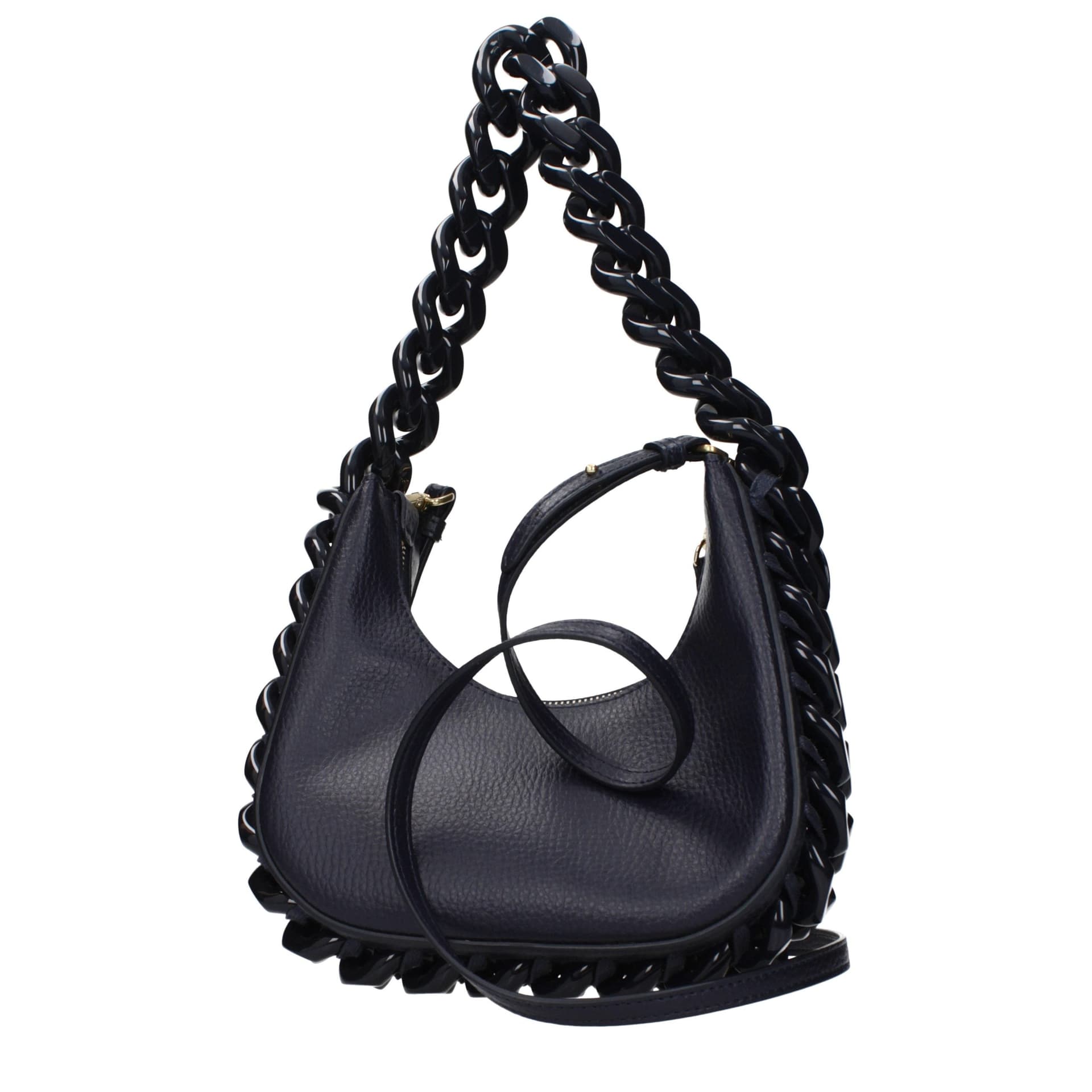 Blue Leather Shoulder Bag - 3