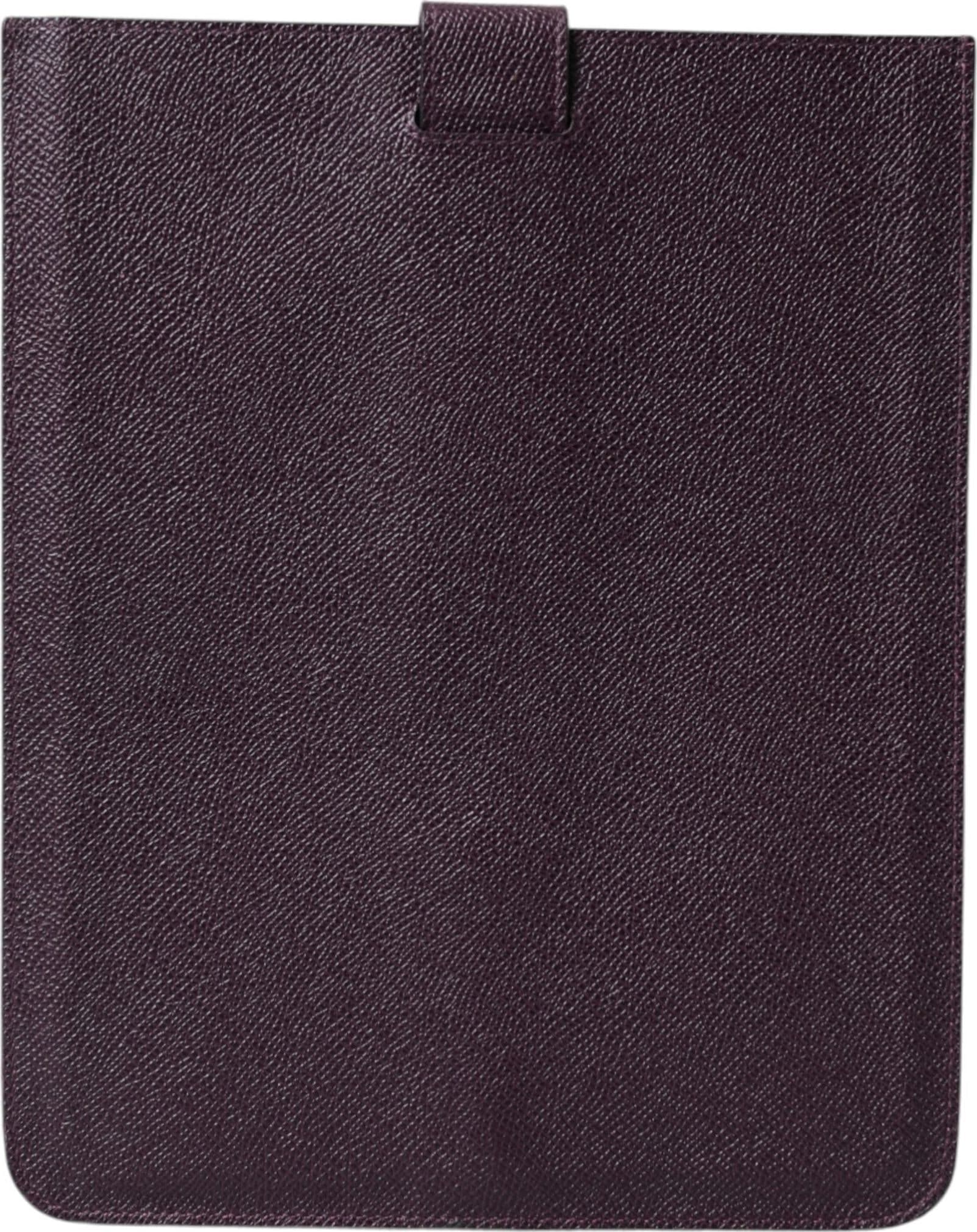 Dark Brown Leather Logo Plaque Cover Sleeve Tablet Case - 2
