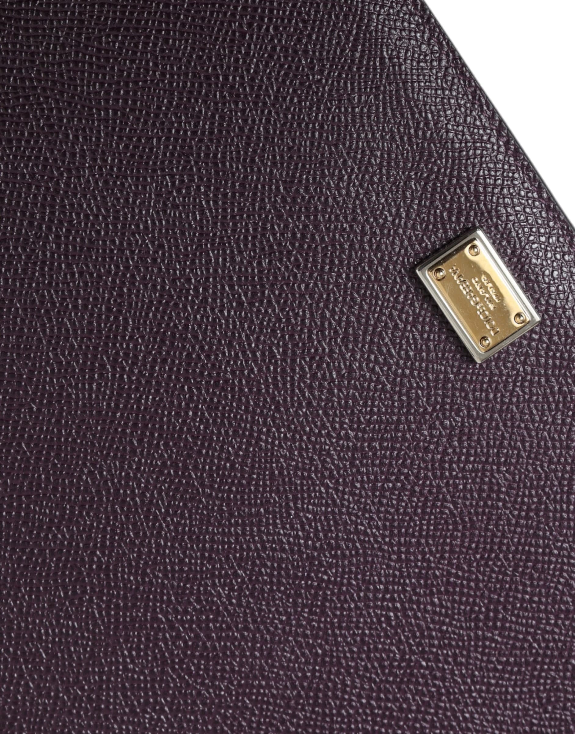 Dark Brown Leather Logo Plaque Cover Sleeve Tablet Case - 4