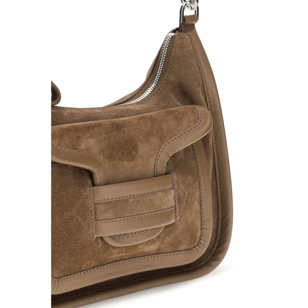 Beige Calf Leather Bos Taurus Shoulder Bag - 4