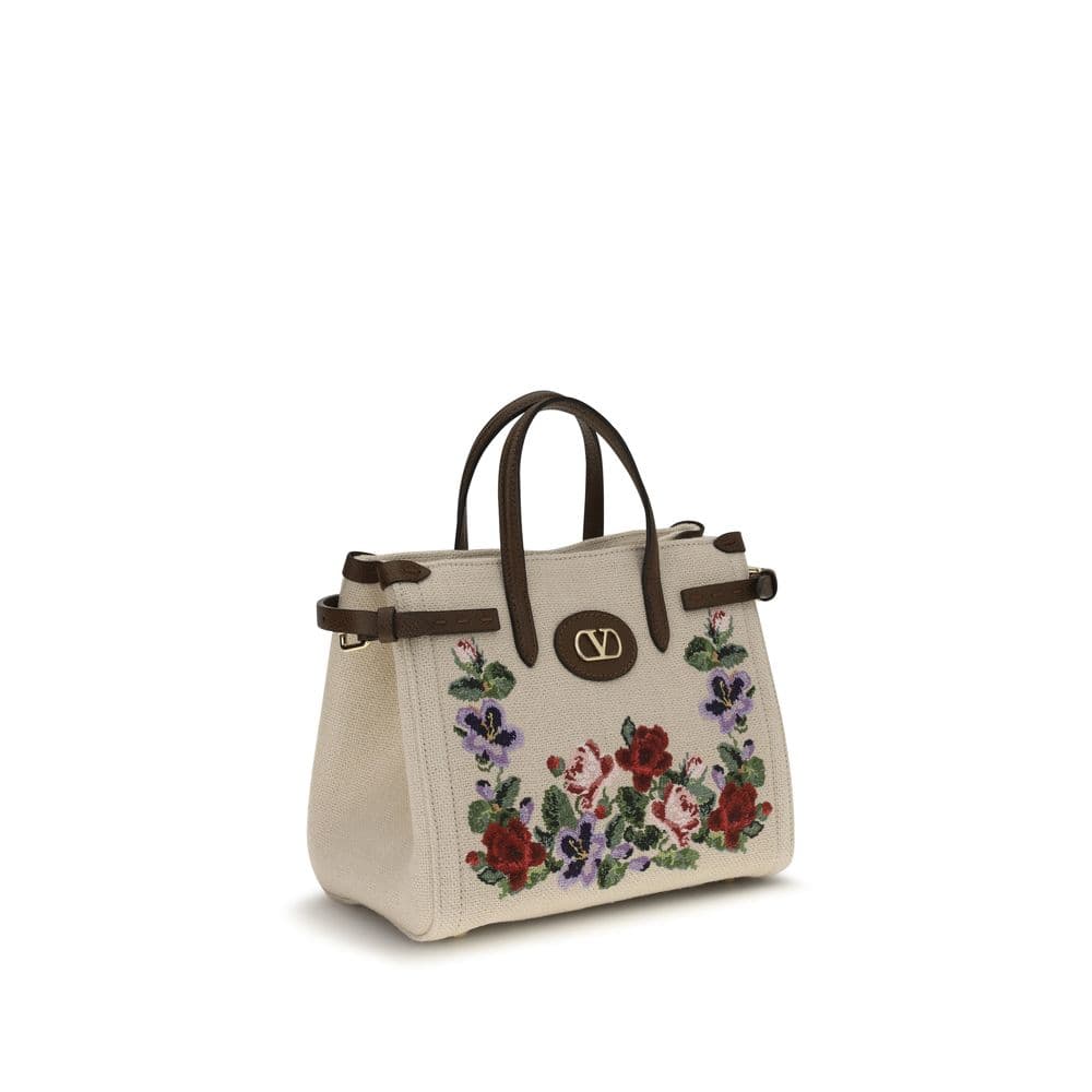 Beige Linen Handbag - 2