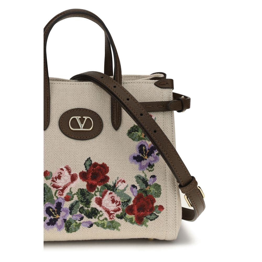 Beige Linen Handbag - 4