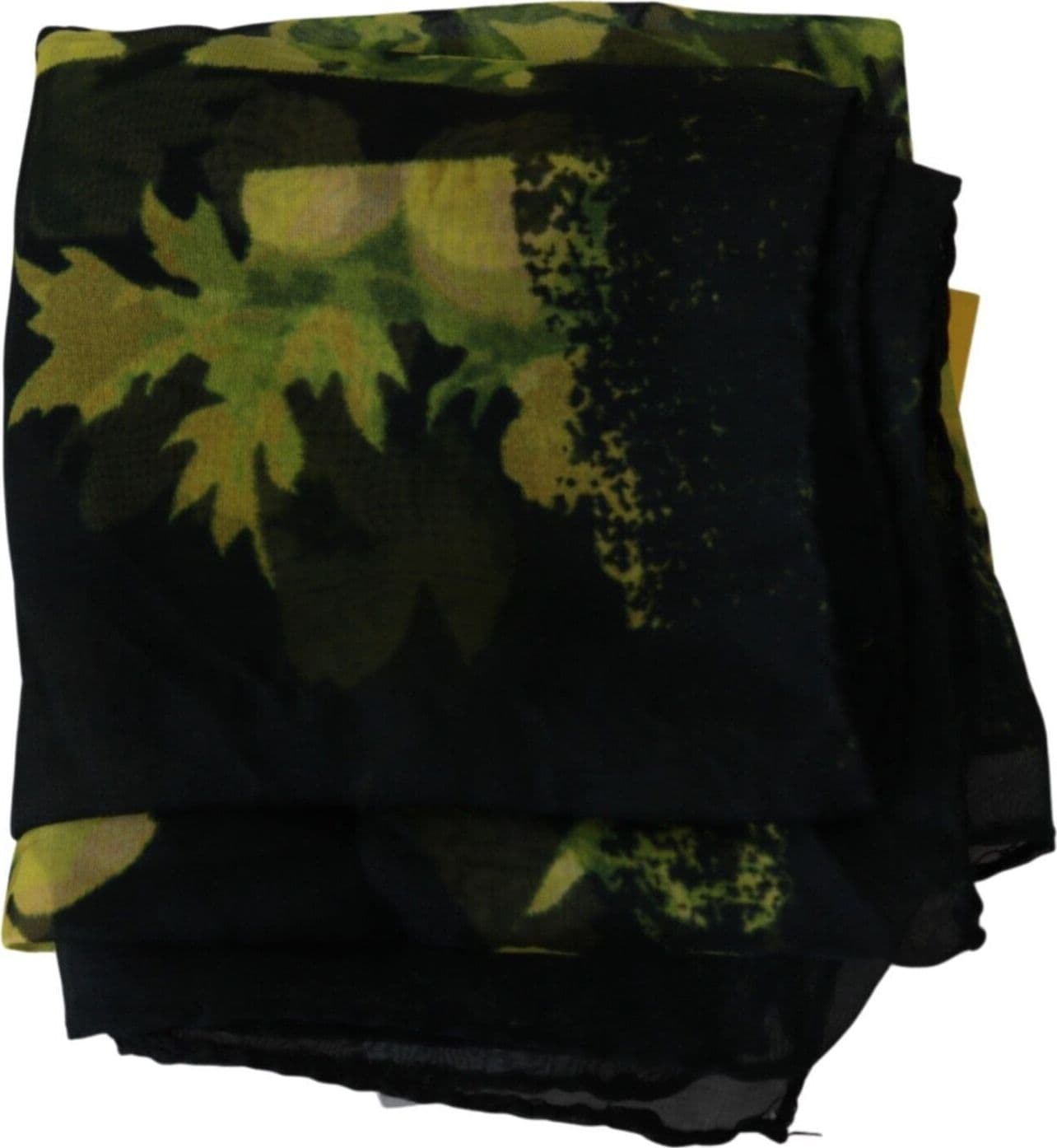 Black Yellow Floral Wrap Shawl Foulard Scarf - 5