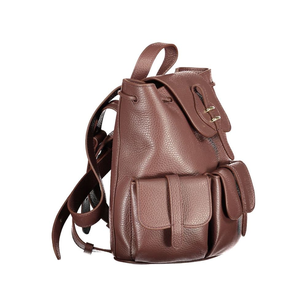 Brown Leather Backpack - 3