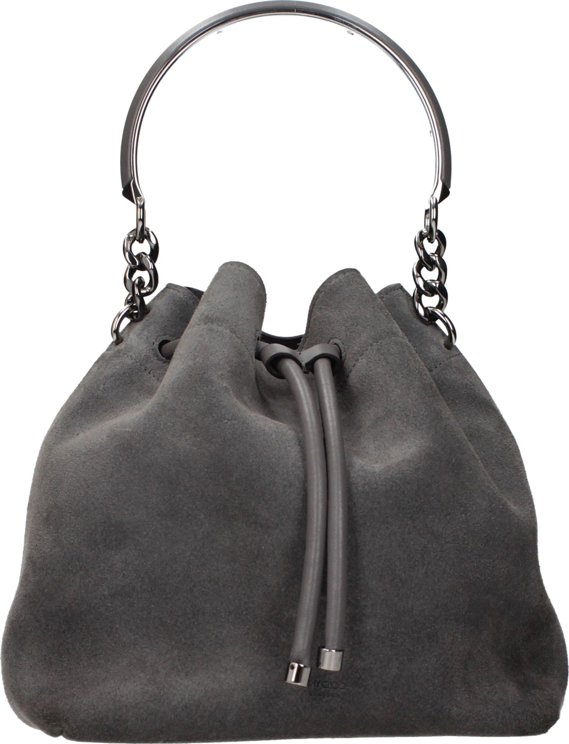 Gray Leather Handbag