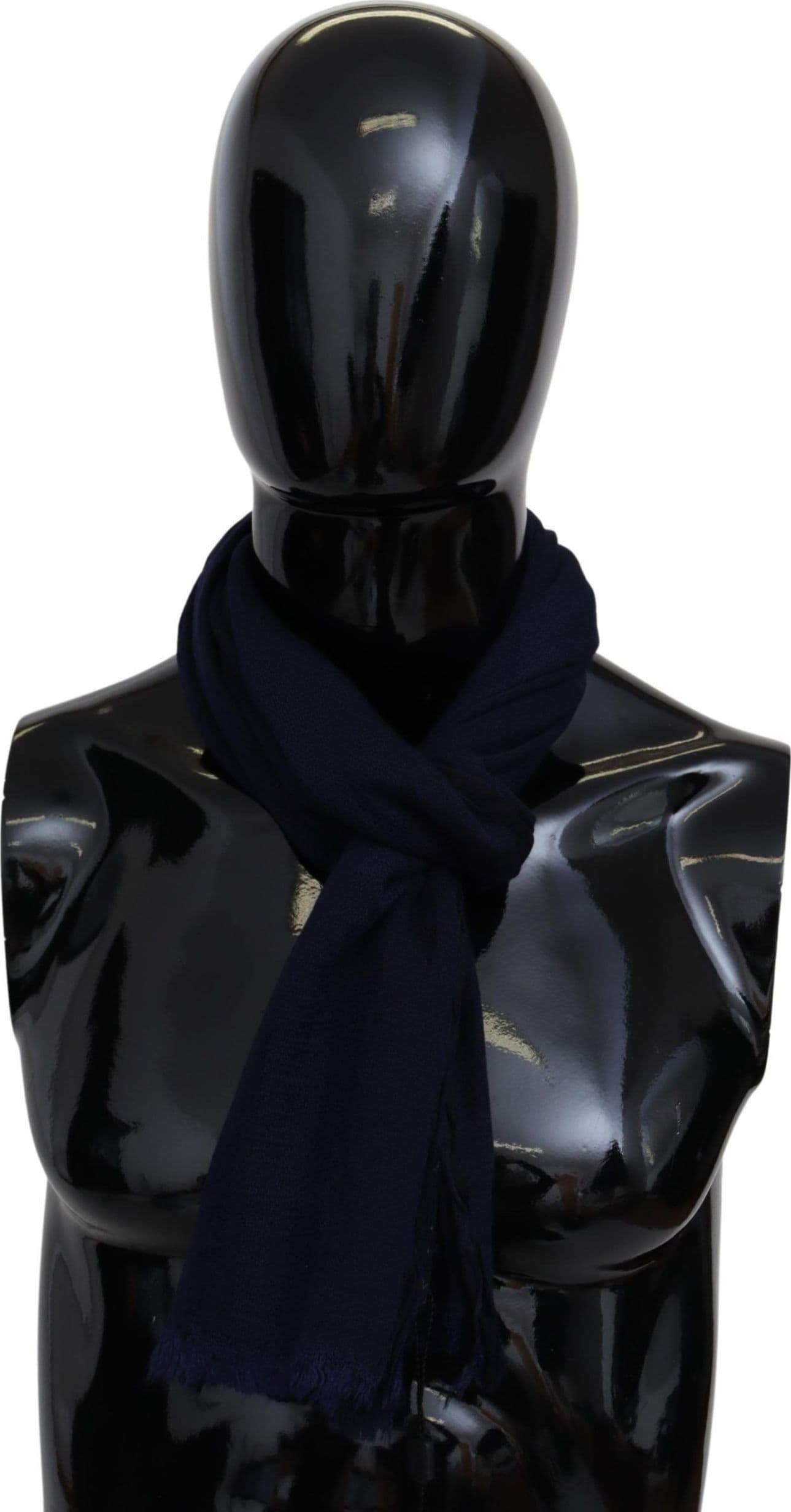 Blue Wool Knit Unisex Neck Wrap Scarf - 3