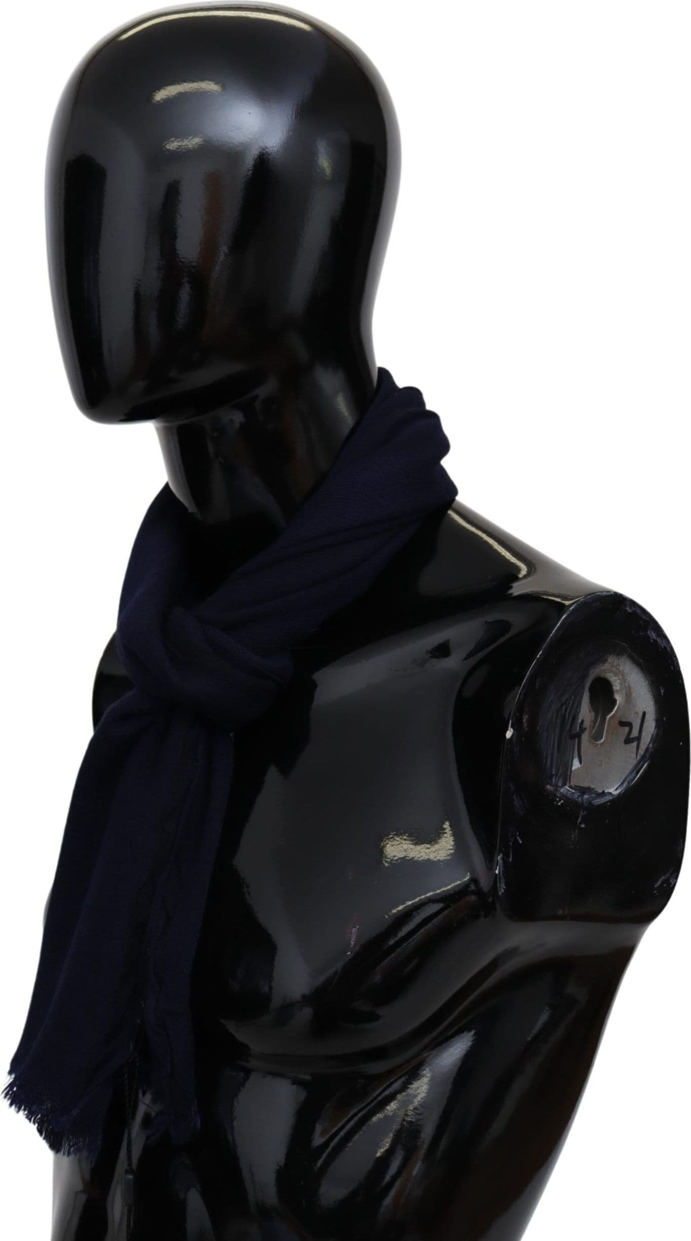 Blue Wool Knit Unisex Neck Wrap Scarf - 4