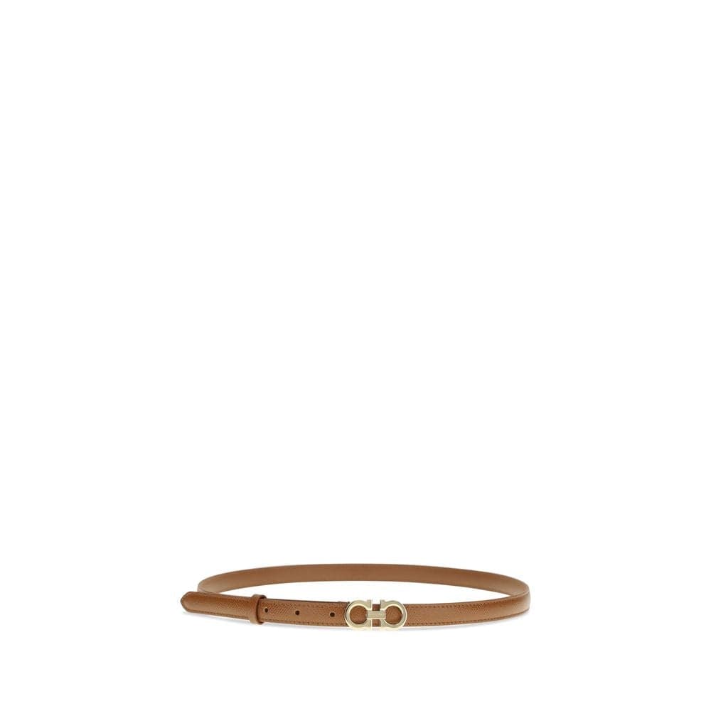Beige Calf Leather Bos Taurus Thin Belt - 2